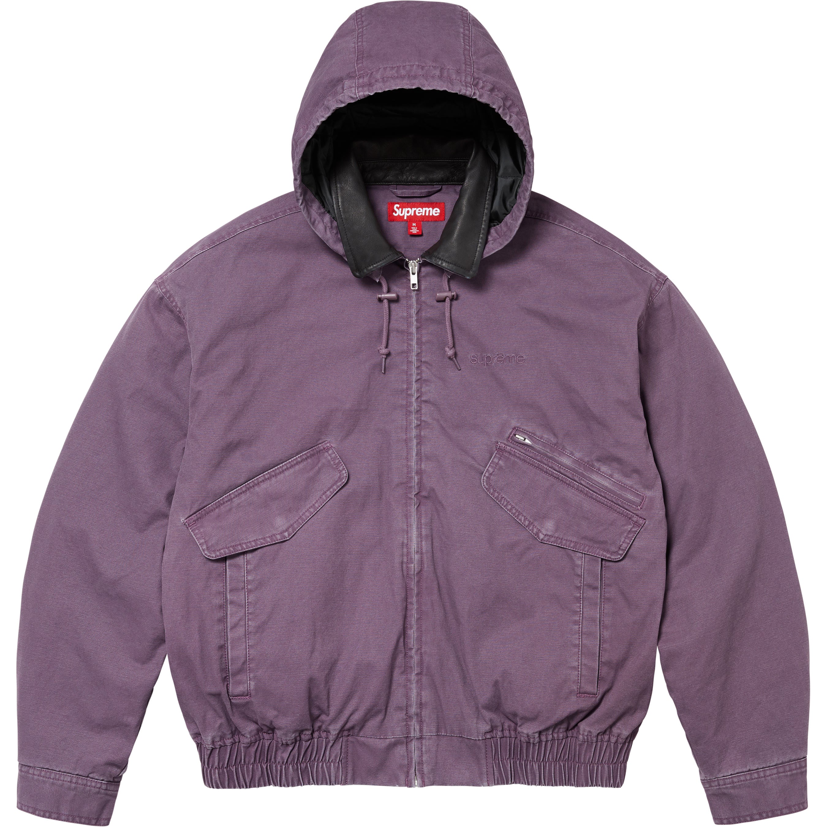Leather Collar Utility Jacket