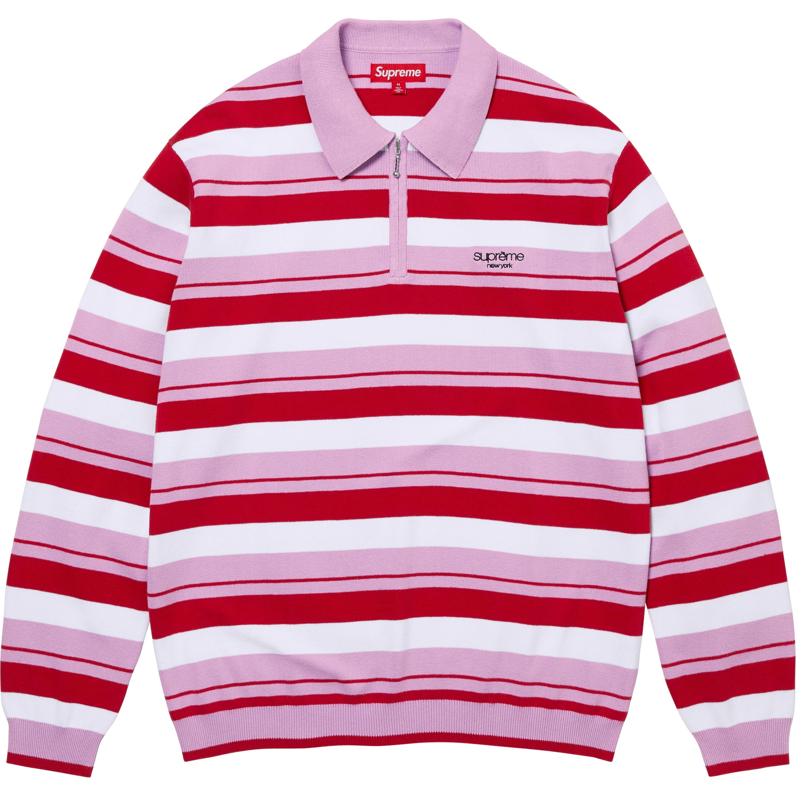 Stripe Zip L/S Polo