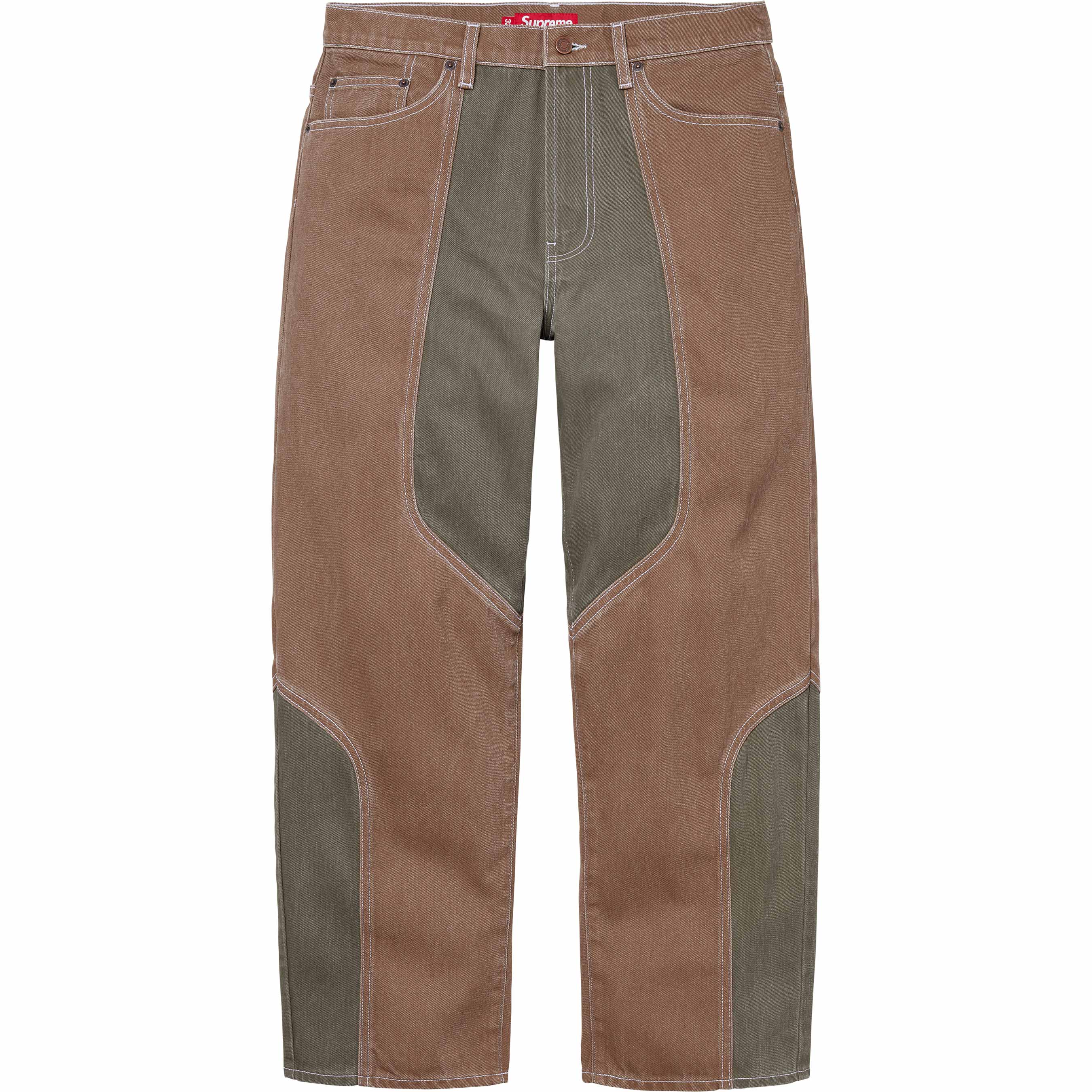 2-Tone Paneled Baggy Jean