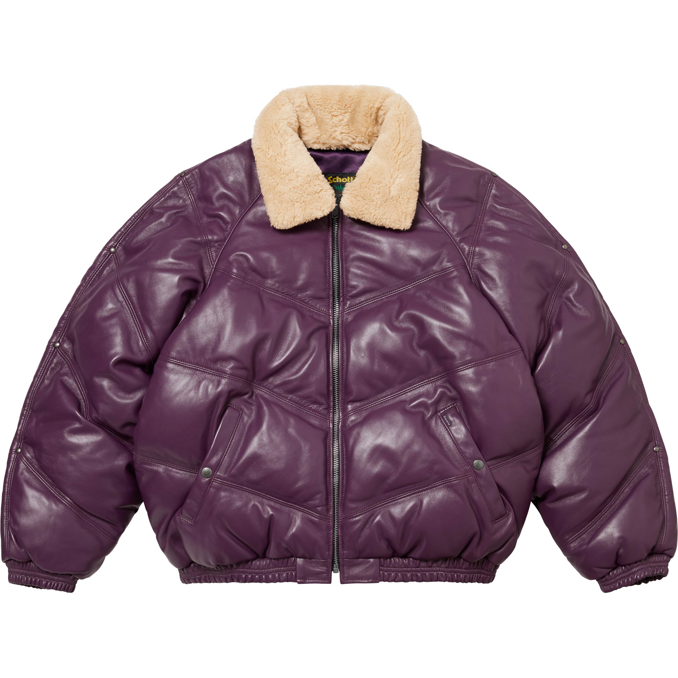 Supreme®/Schott® Chevron Leather Down Puffer Jacket