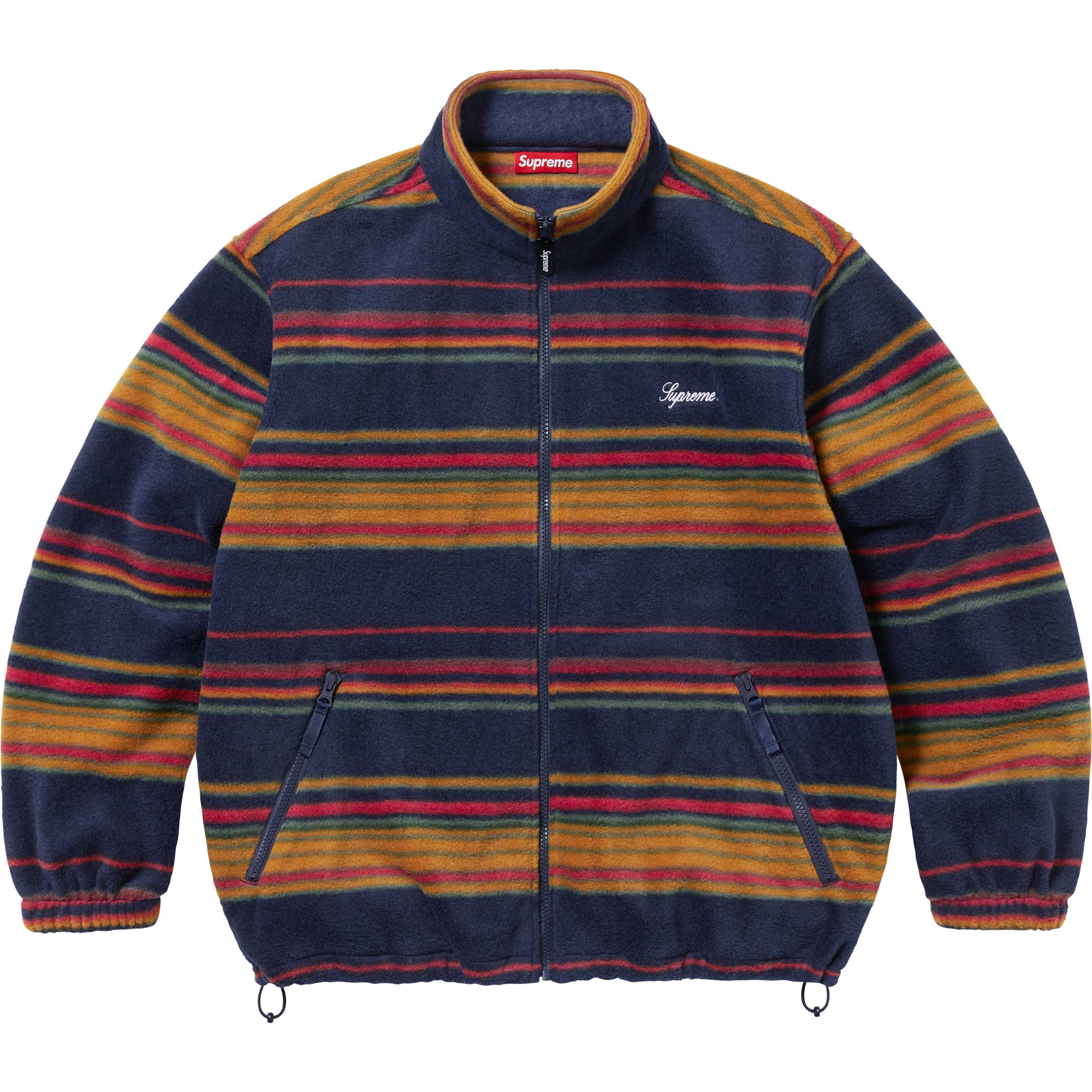 Stripe Zip Up Fleece Jacket