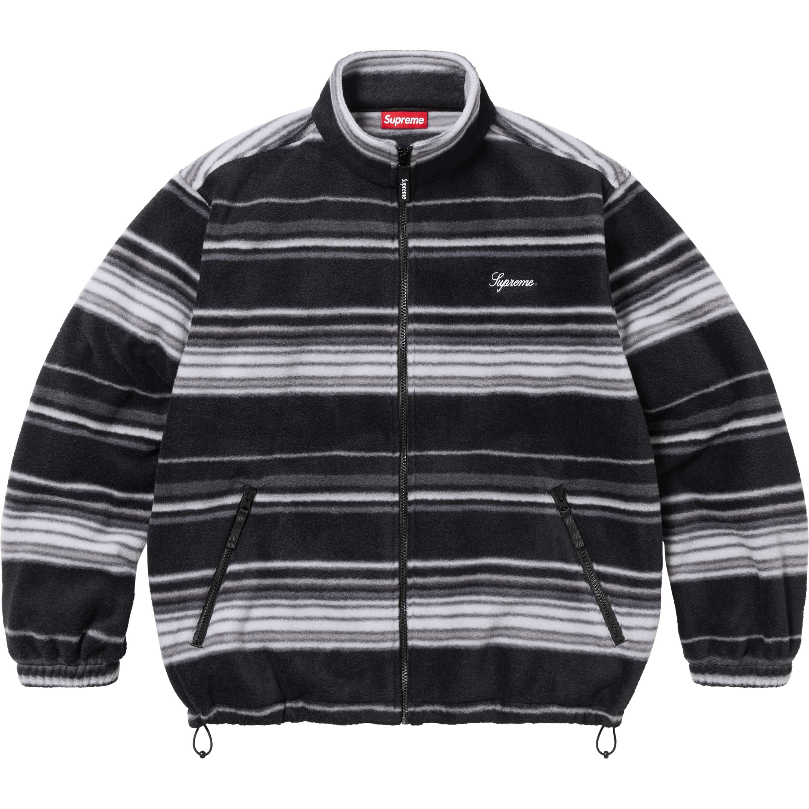 Stripe Zip Up Fleece Jacket