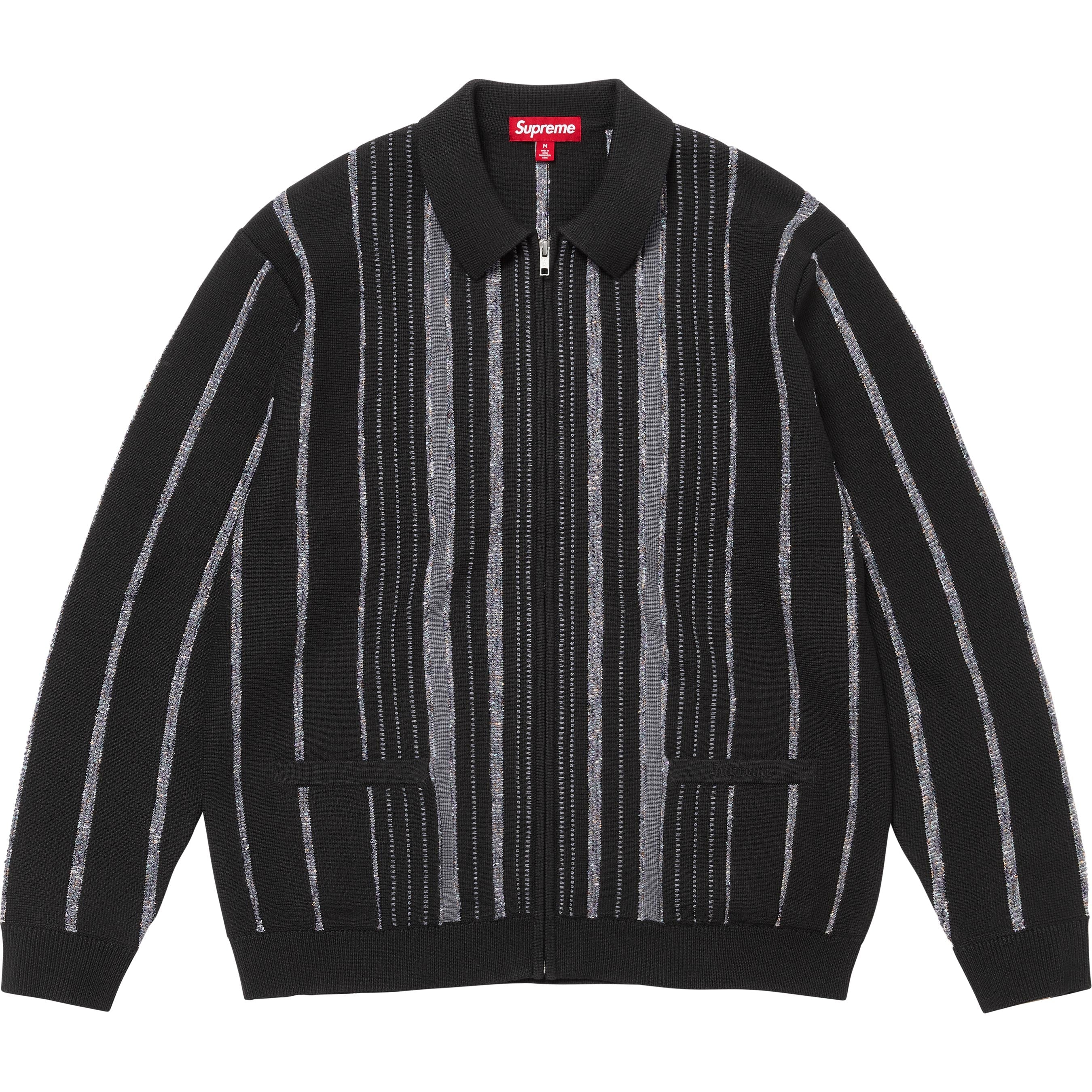 Speckle Stripe Zip Up Cardigan