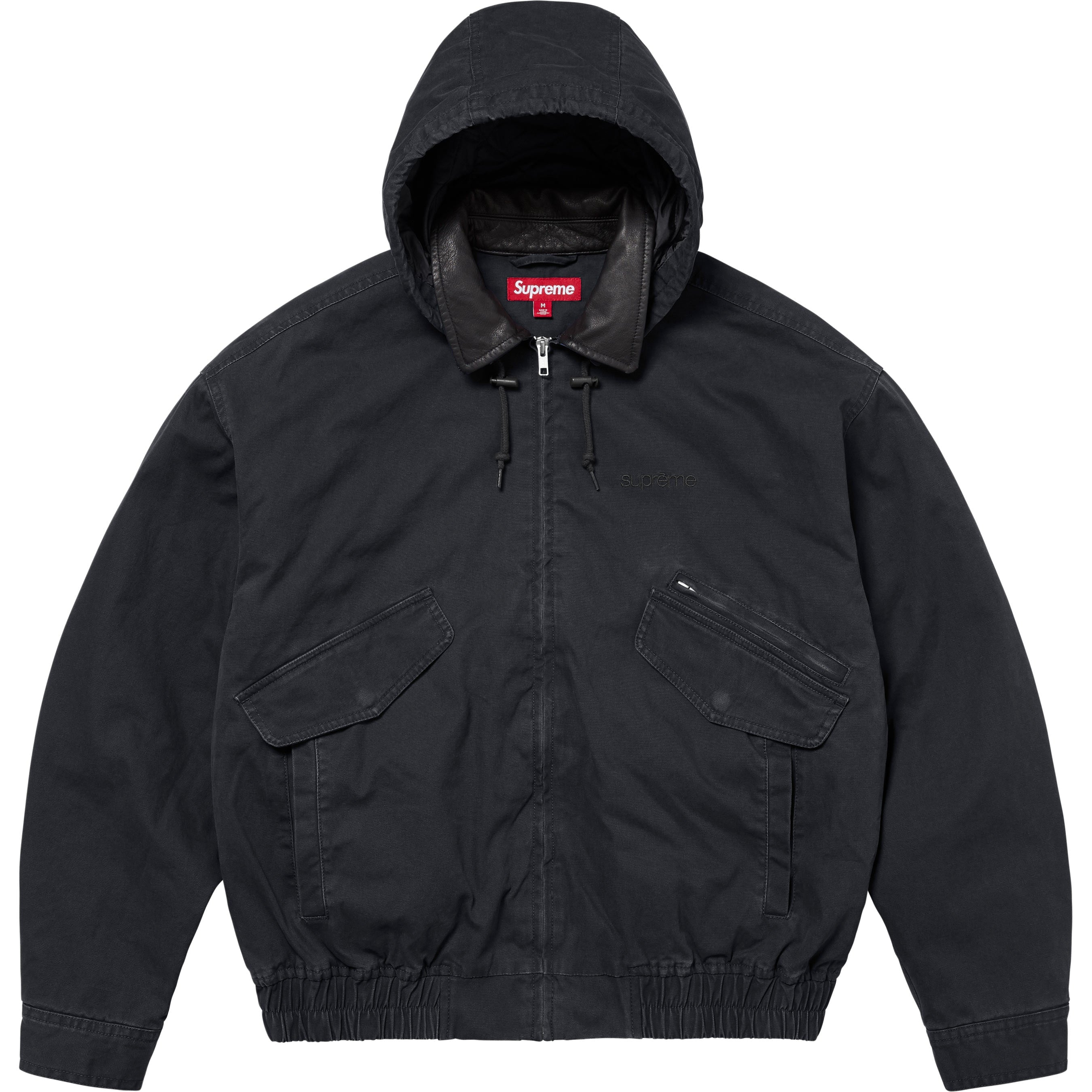 Leather Collar Utility Jacket