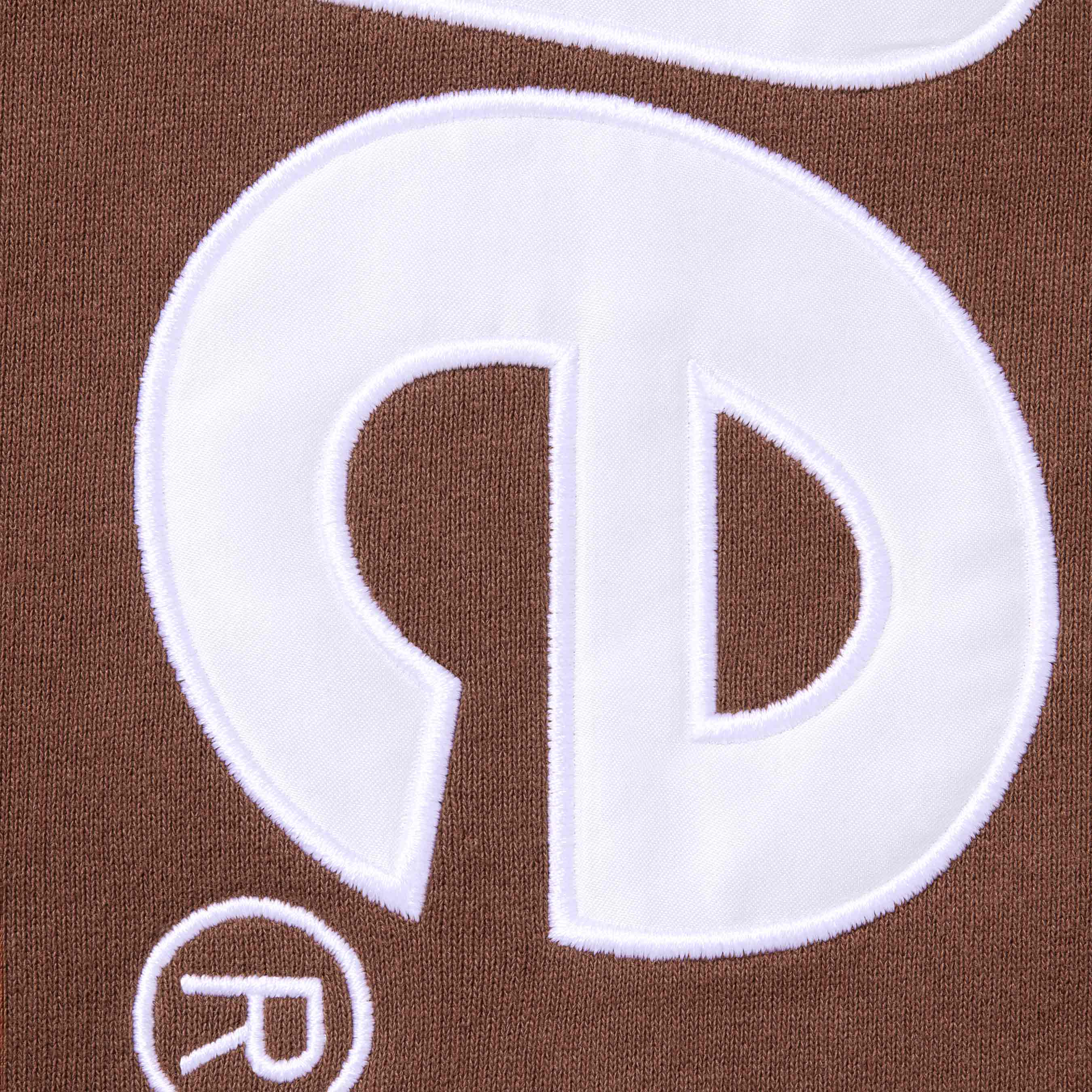 Satin Appliqué Hooded Sweatshirt
