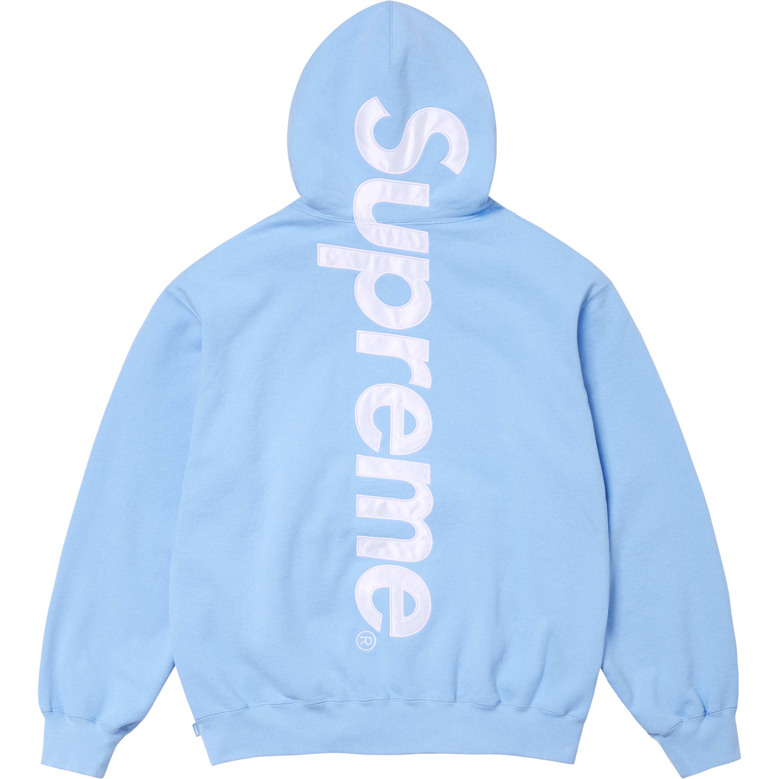 Satin Appliqué Hooded Sweatshirt