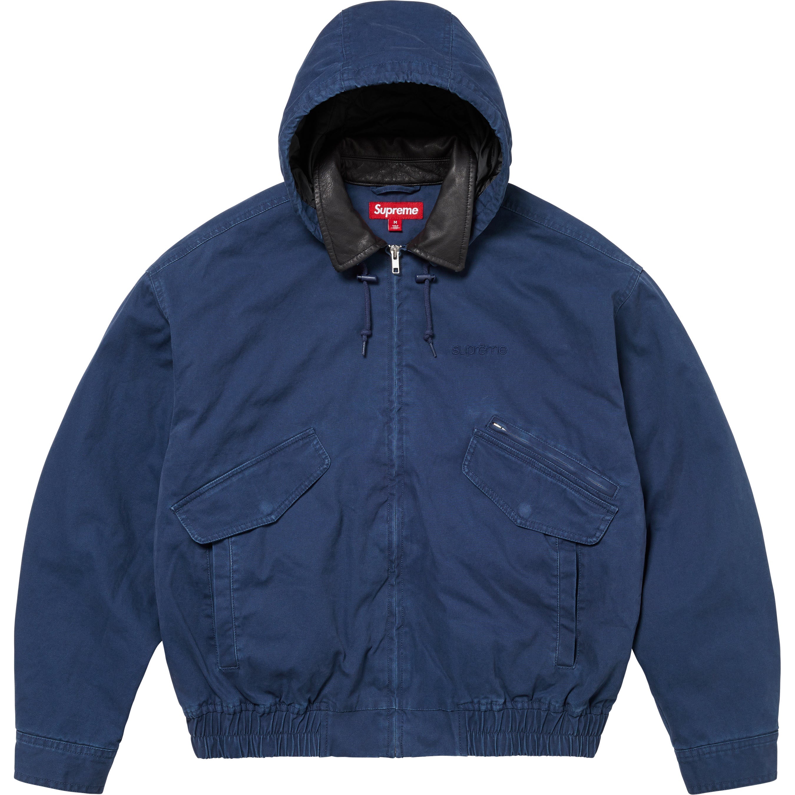 Leather Collar Utility Jacket