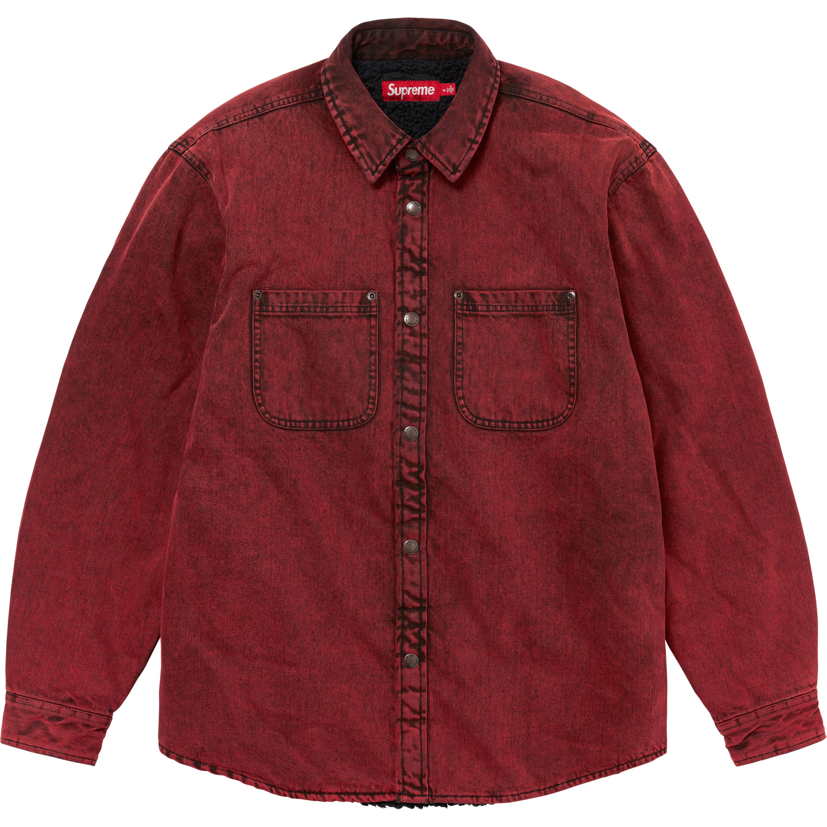 Faux Shearling Lined Work Shirt