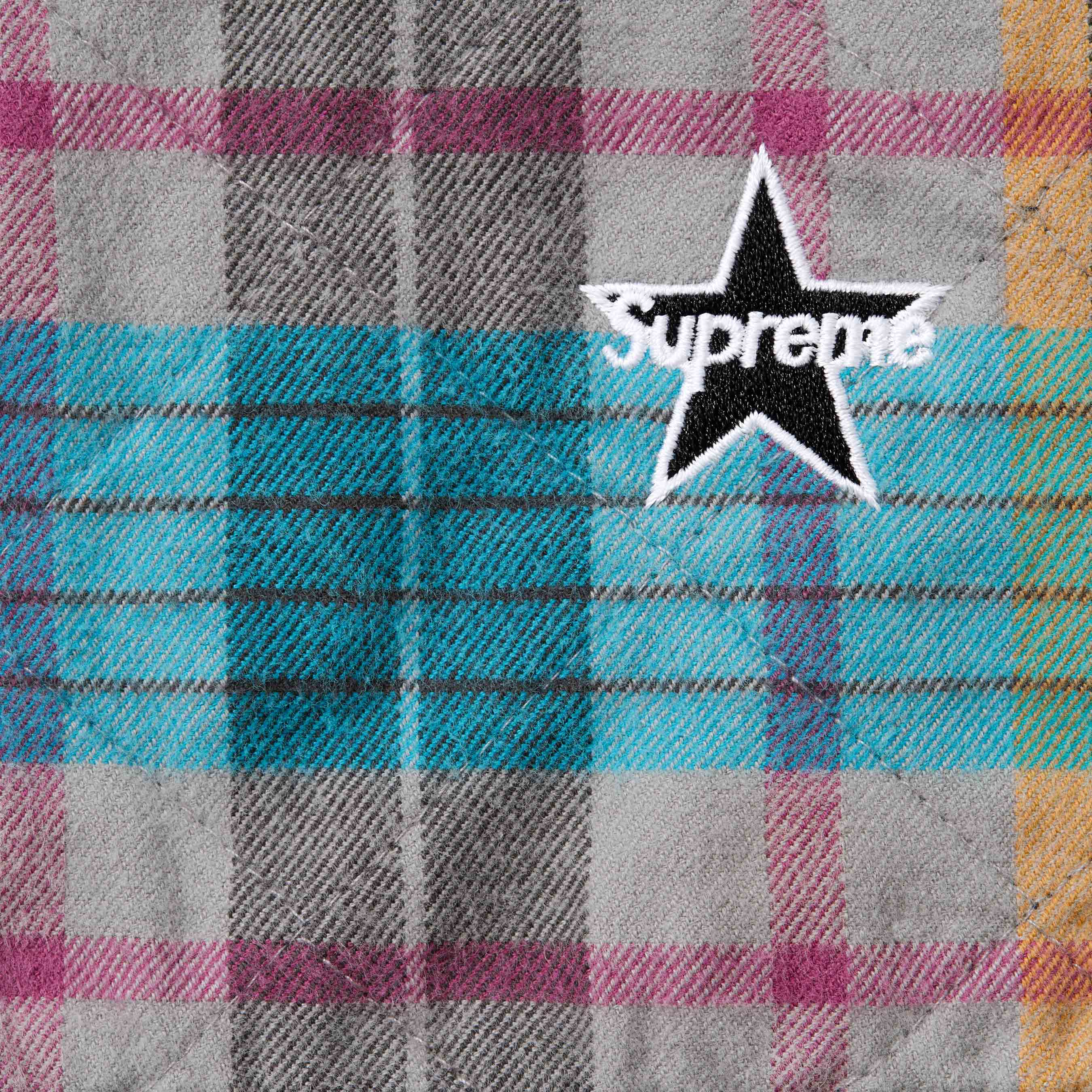 Quilted Flannel Zip Up Shirt