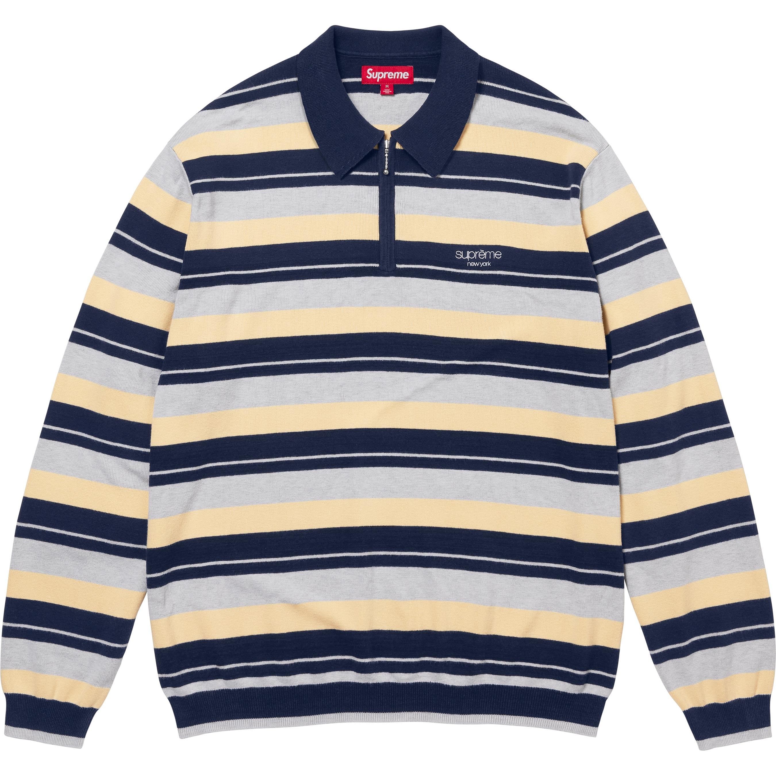 Stripe Zip L/S Polo