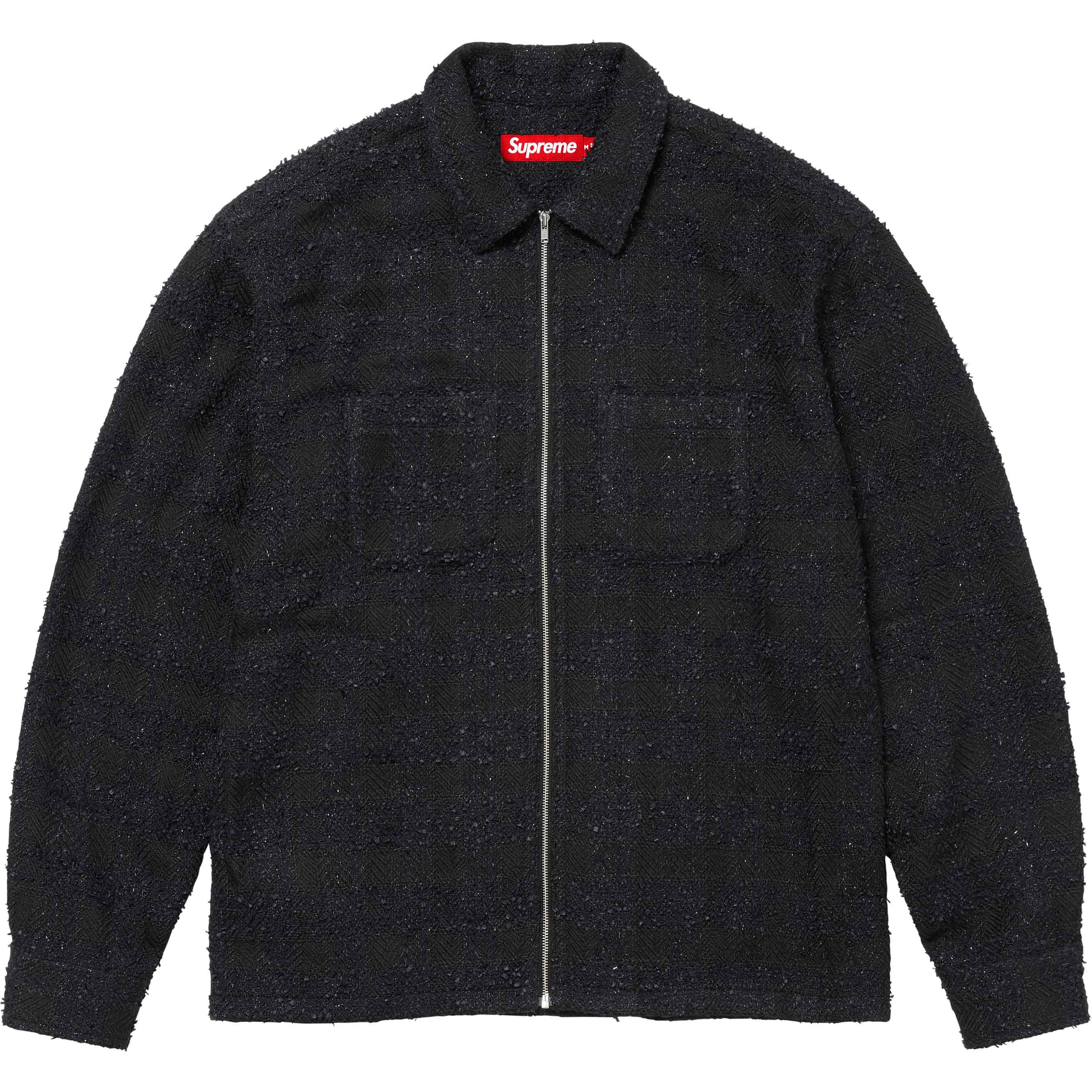 Bouclé Zip Up Shirt