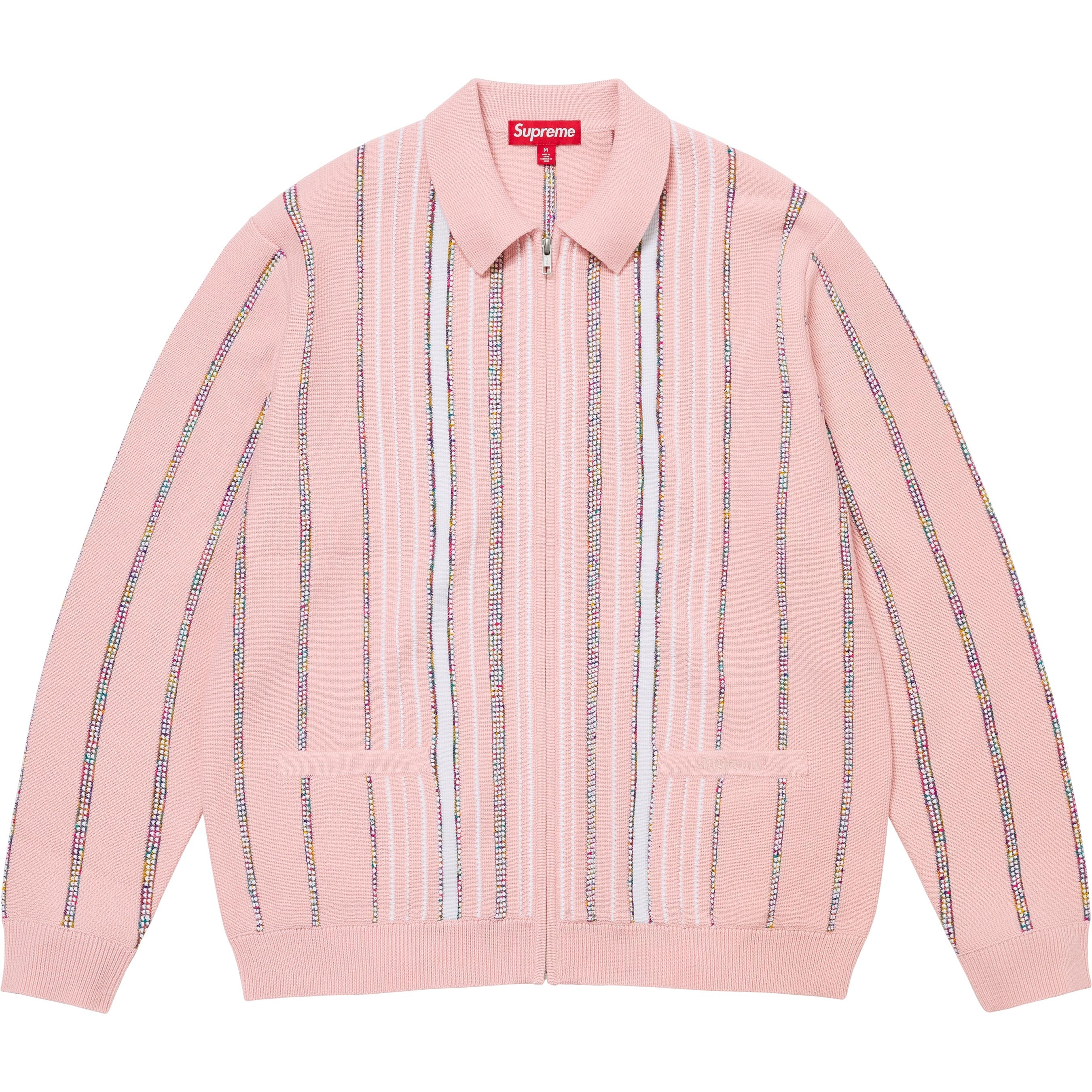 Speckle Stripe Zip Up Cardigan