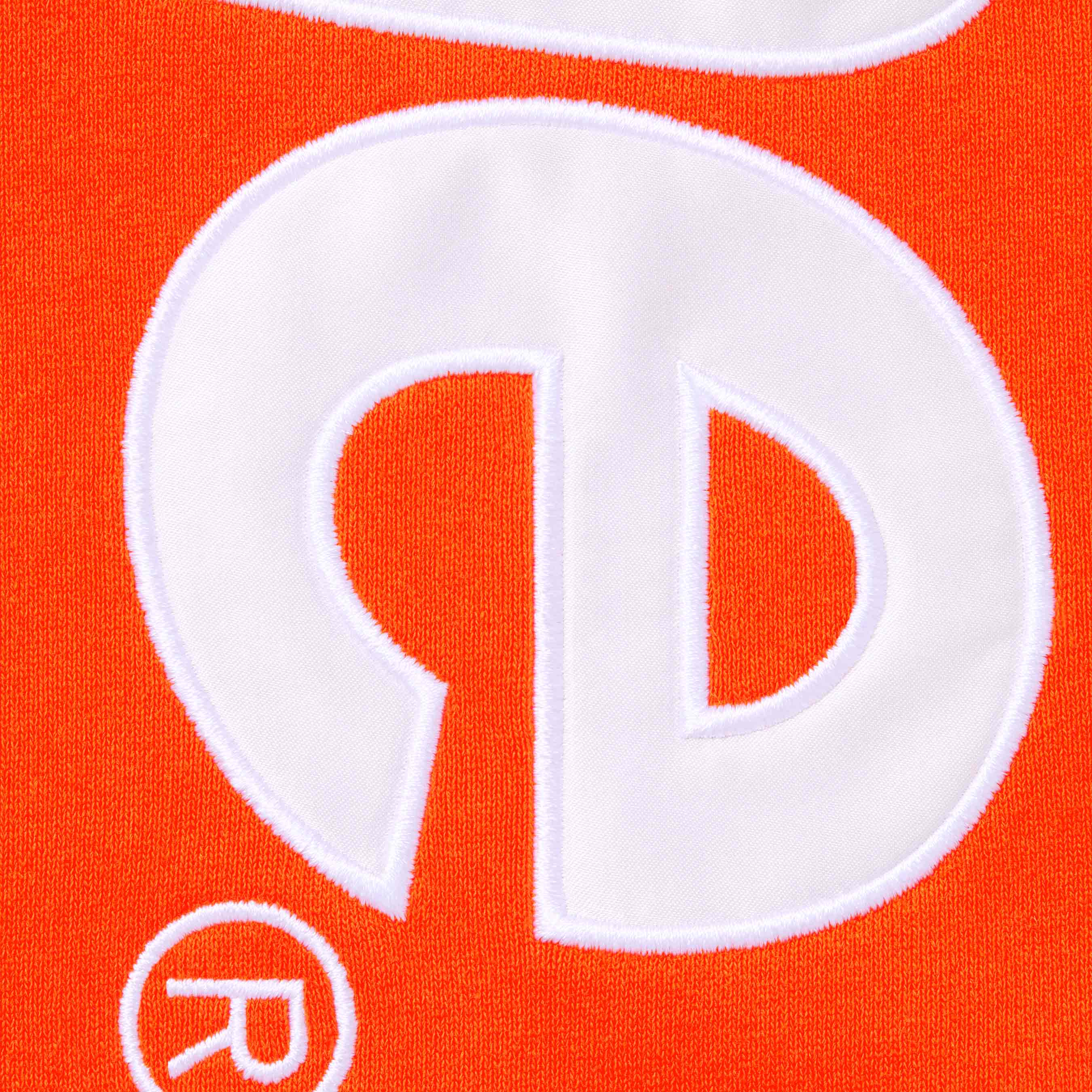 Satin Appliqué Hooded Sweatshirt