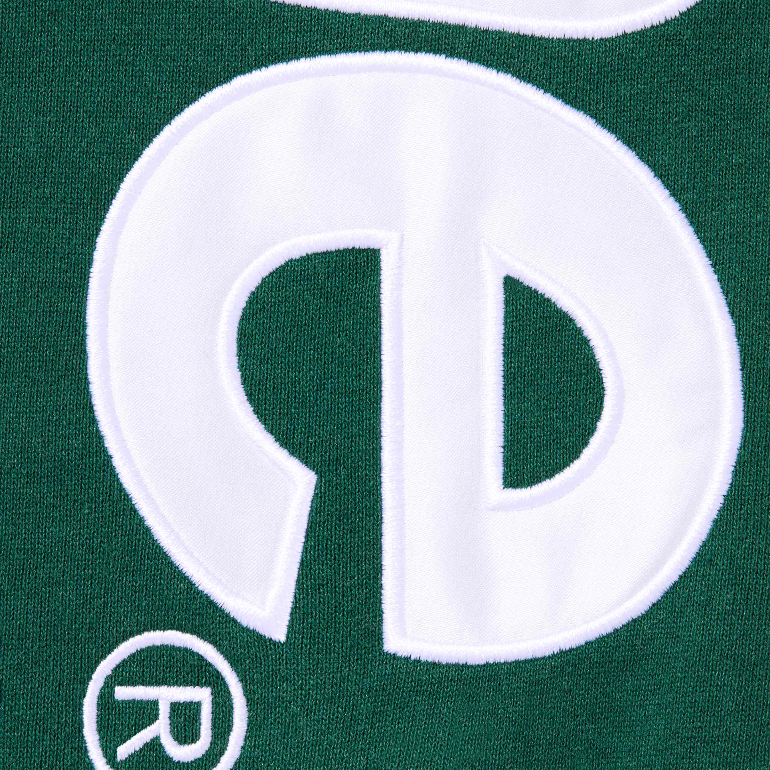 Satin Appliqué Hooded Sweatshirt