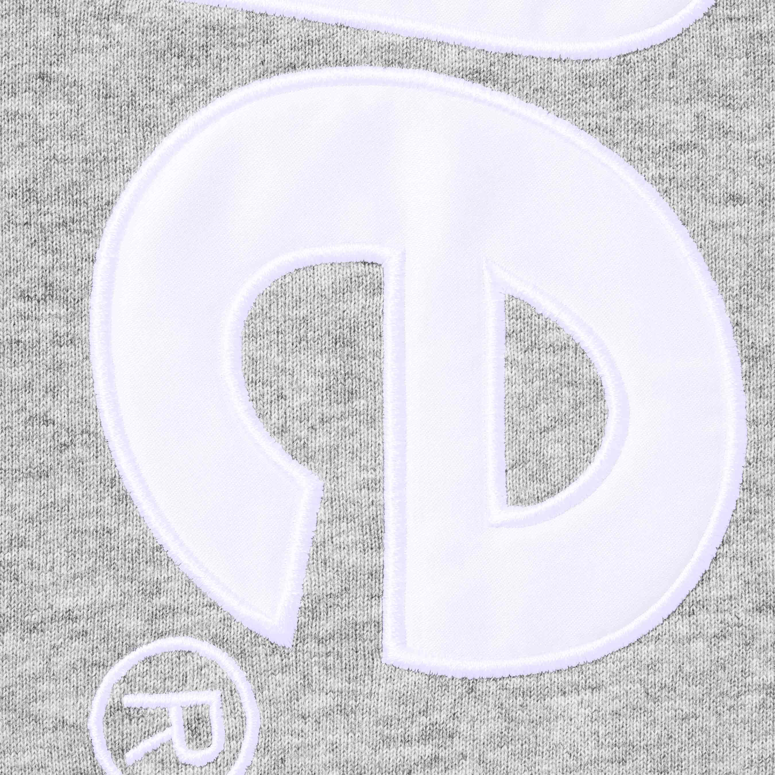 Satin Appliqué Hooded Sweatshirt