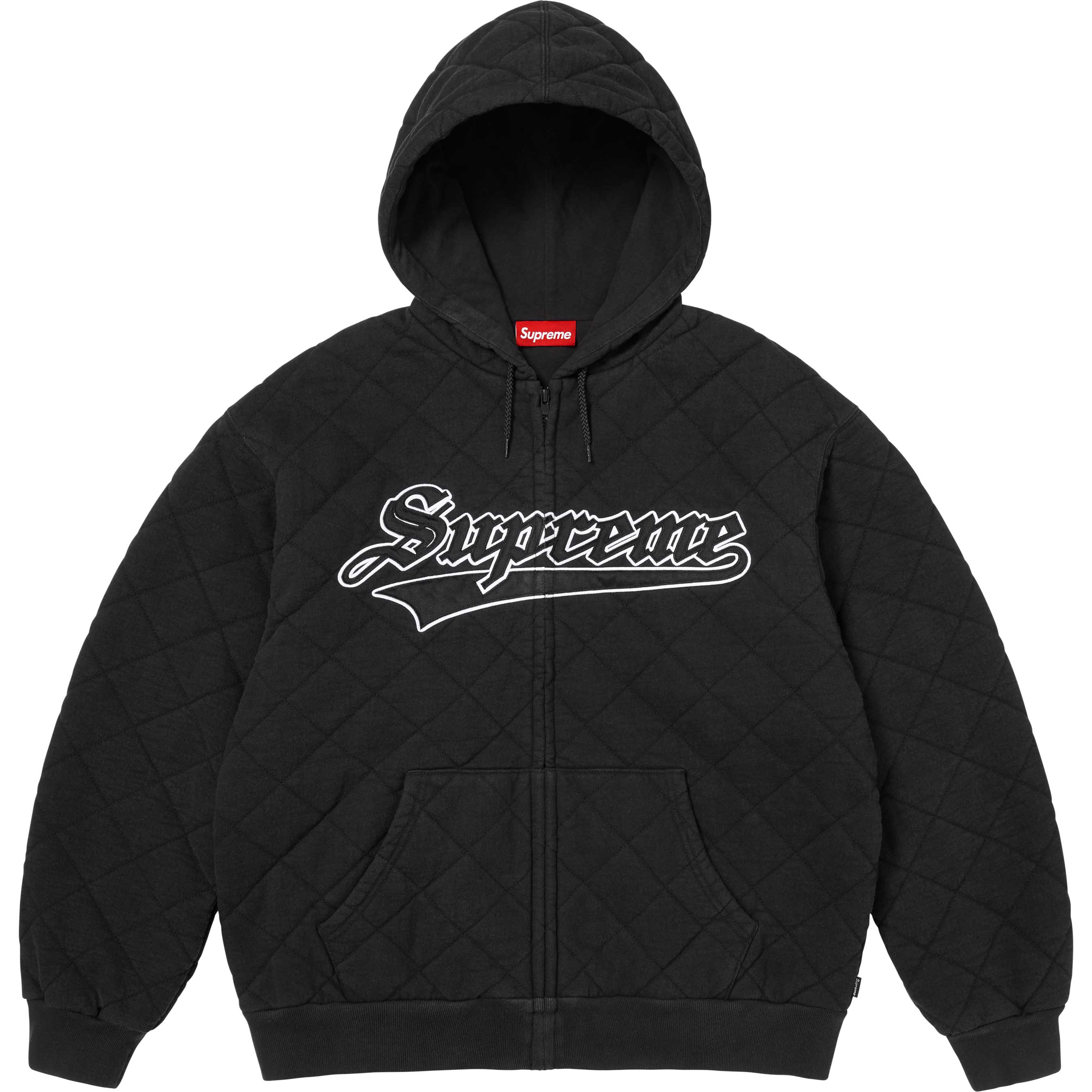 Quilted Zip Up Hooded Sweatshirt