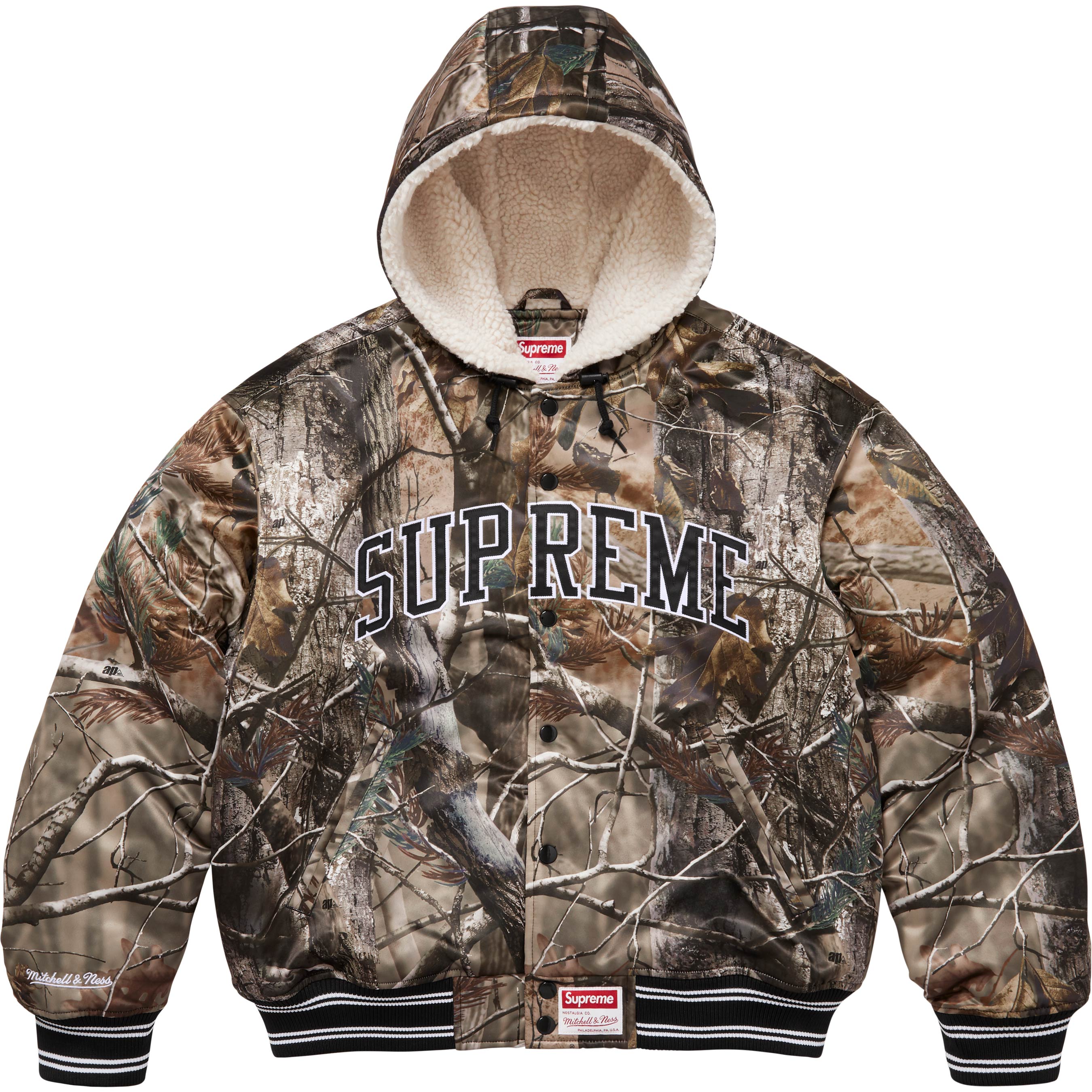 Supreme®/Mitchell & Ness® Lined Hooded Satin Varsity Jacket