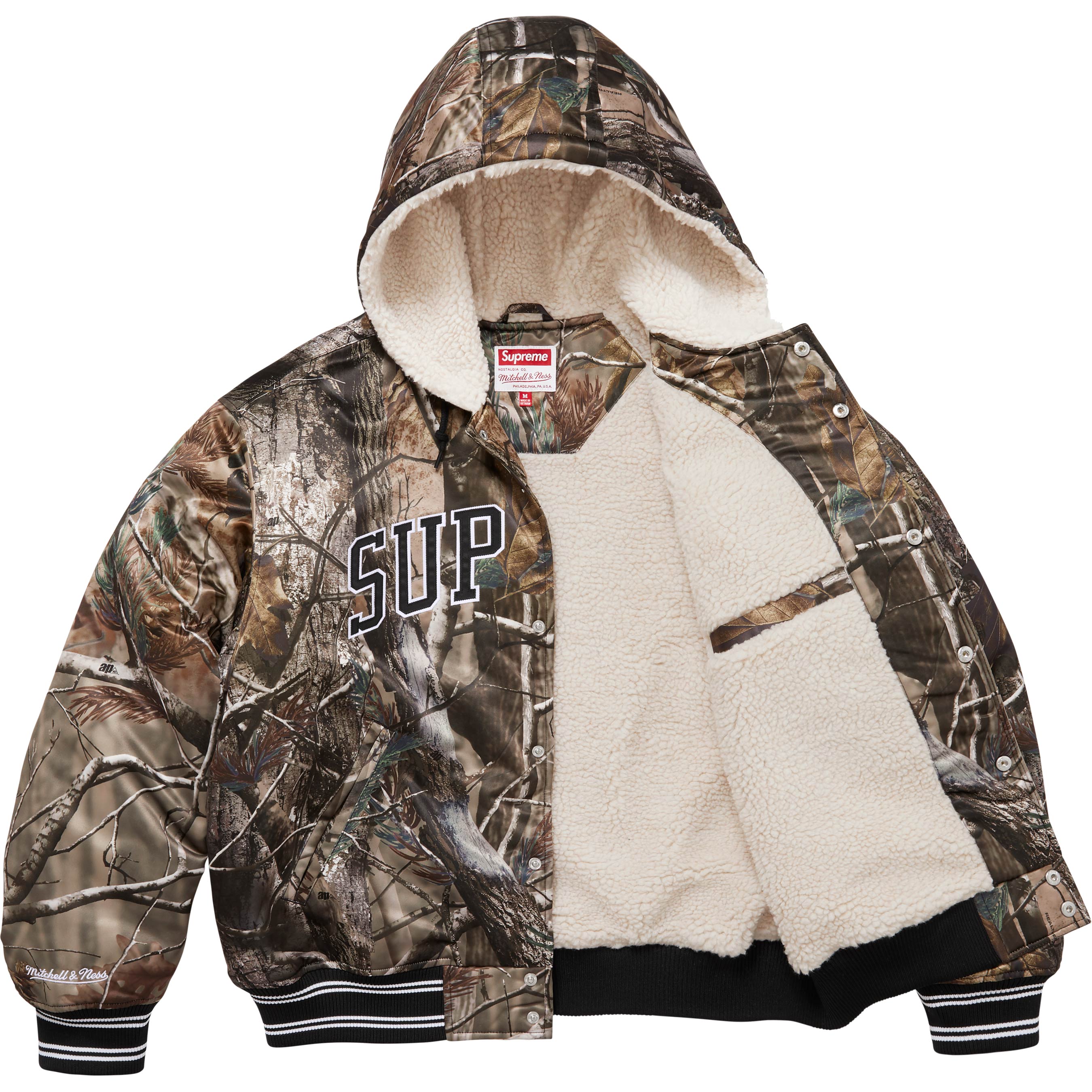 Supreme®/Mitchell & Ness® Lined Hooded Satin Varsity Jacket