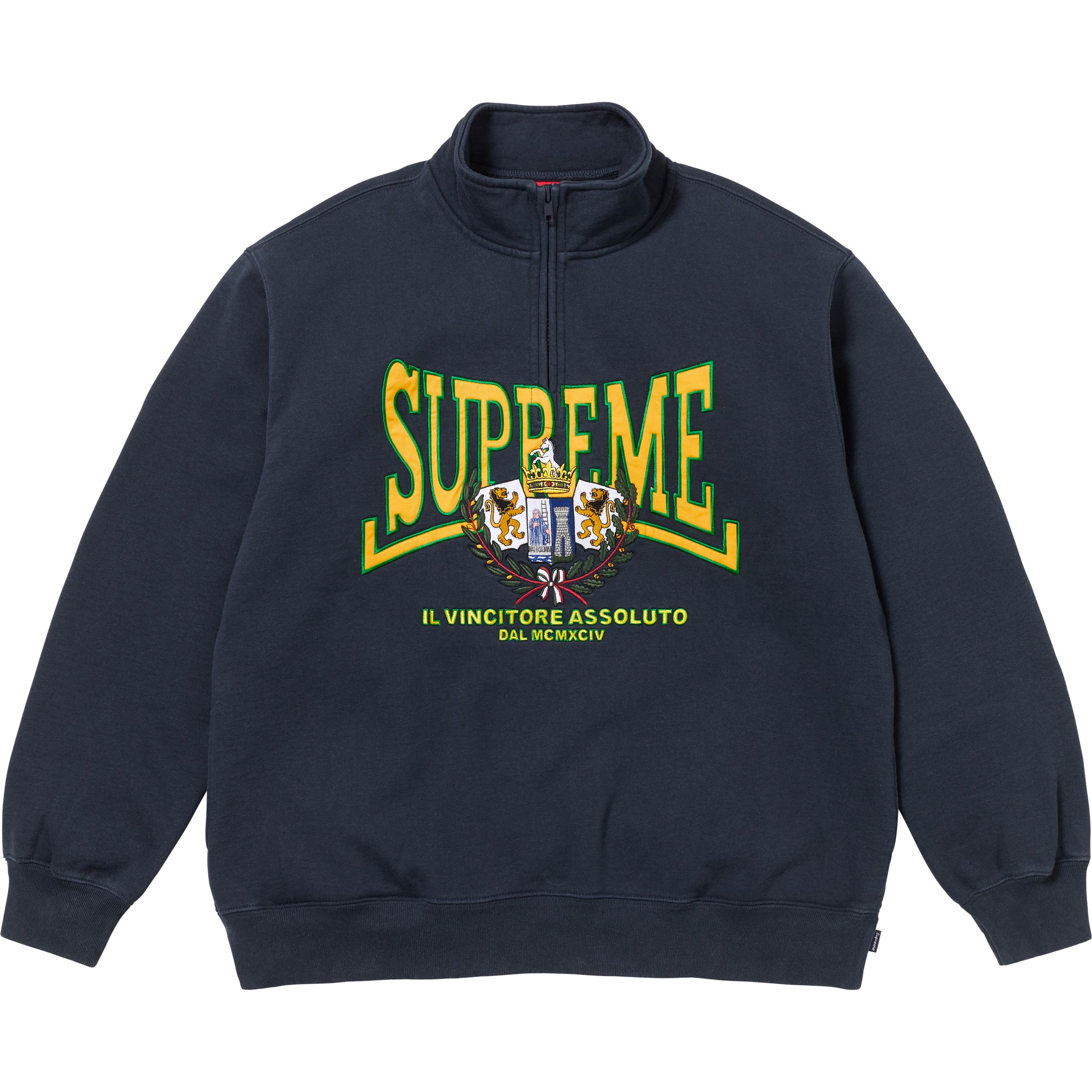 Crest Appliqué Half Zip Pullover