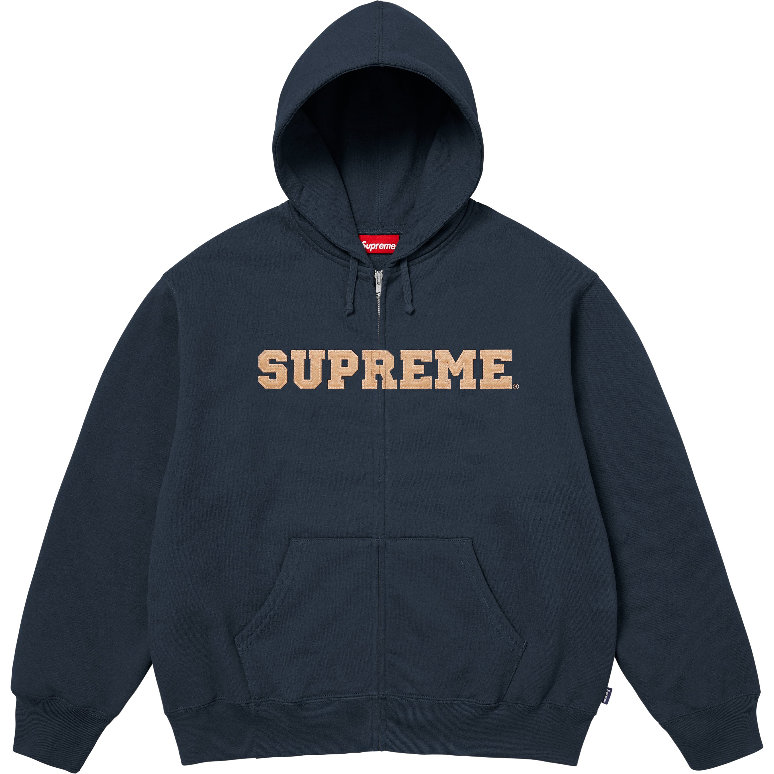 Collegiate Appliqué Zip Up Hooded Sweatshirt