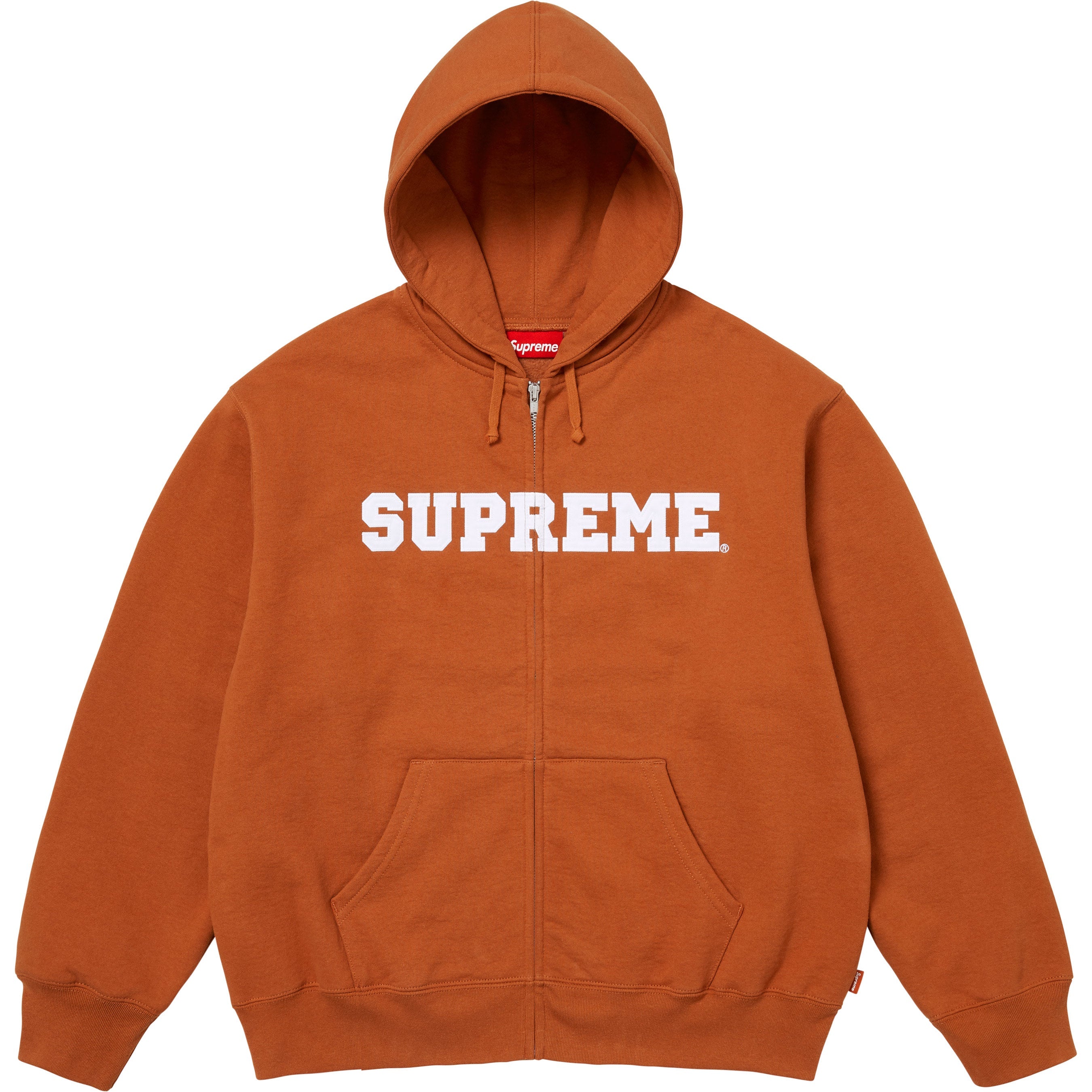 Collegiate Appliqué Zip Up Hooded Sweatshirt