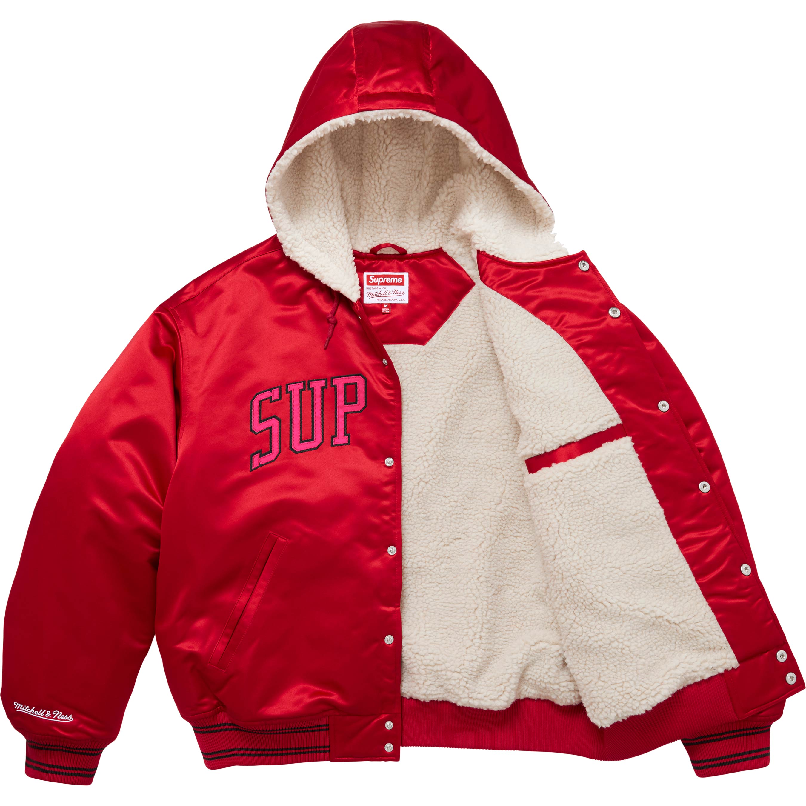 Supreme®/Mitchell & Ness® Lined Hooded Satin Varsity Jacket