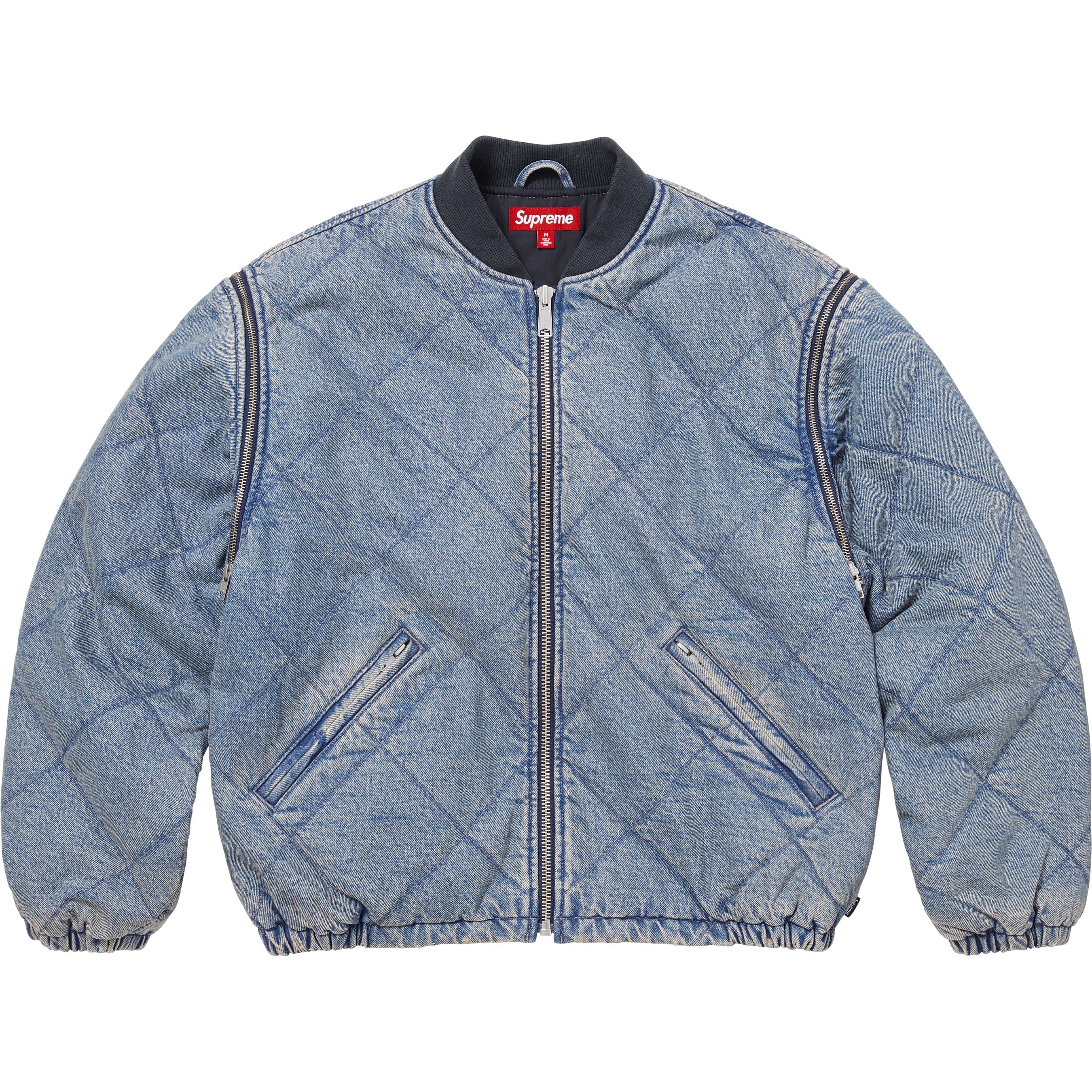 Zip-Off Sleeve Quilted Bomber Jacket