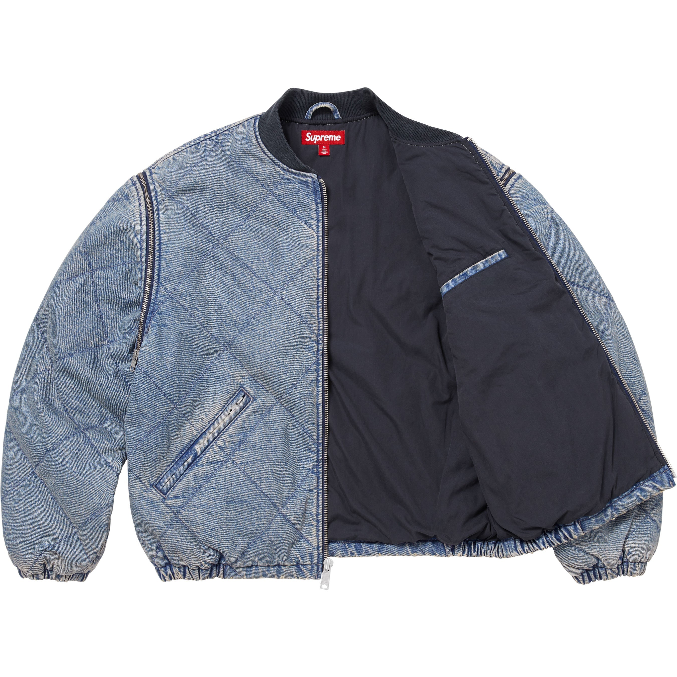 Zip-Off Sleeve Quilted Bomber Jacket
