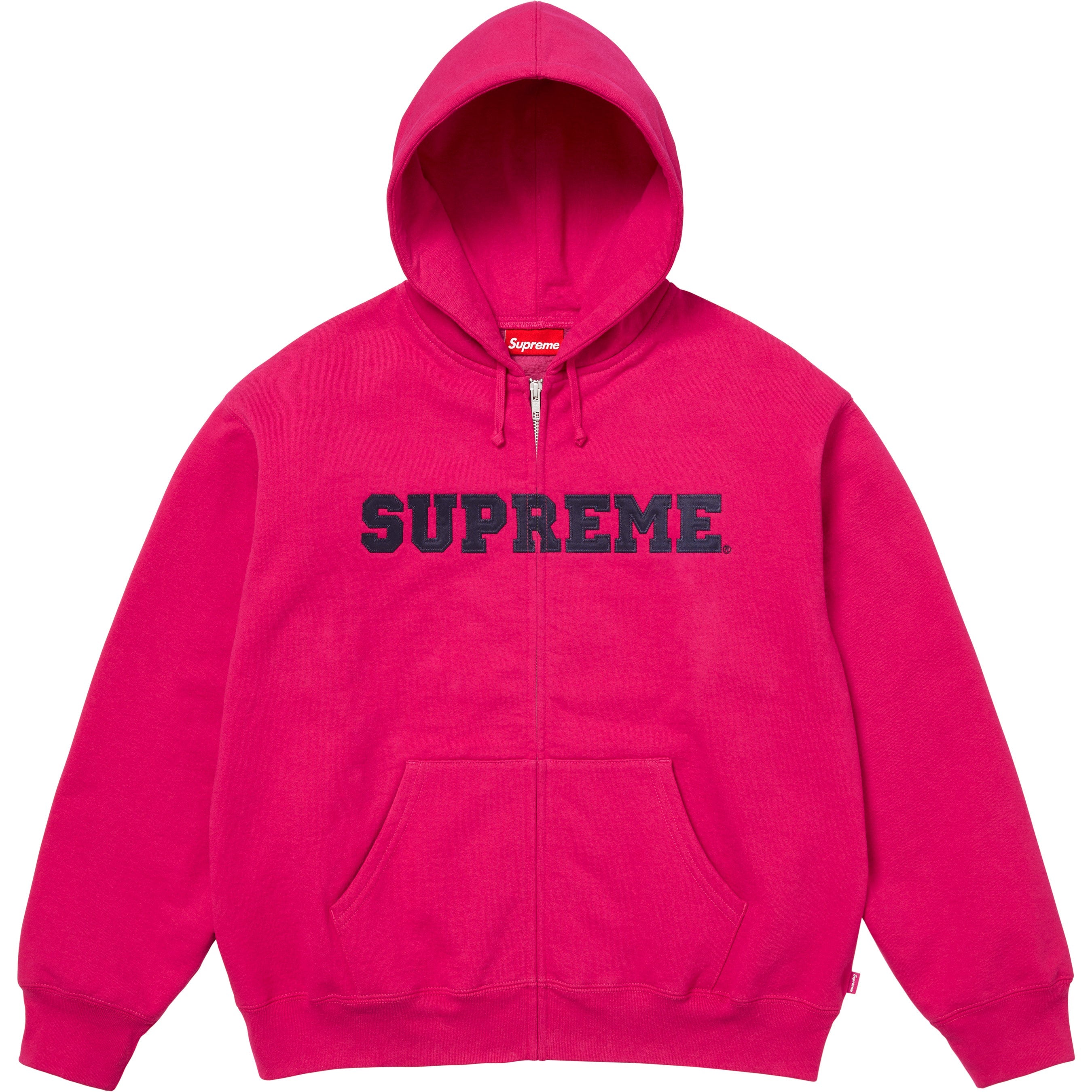 Collegiate Appliqué Zip Up Hooded Sweatshirt