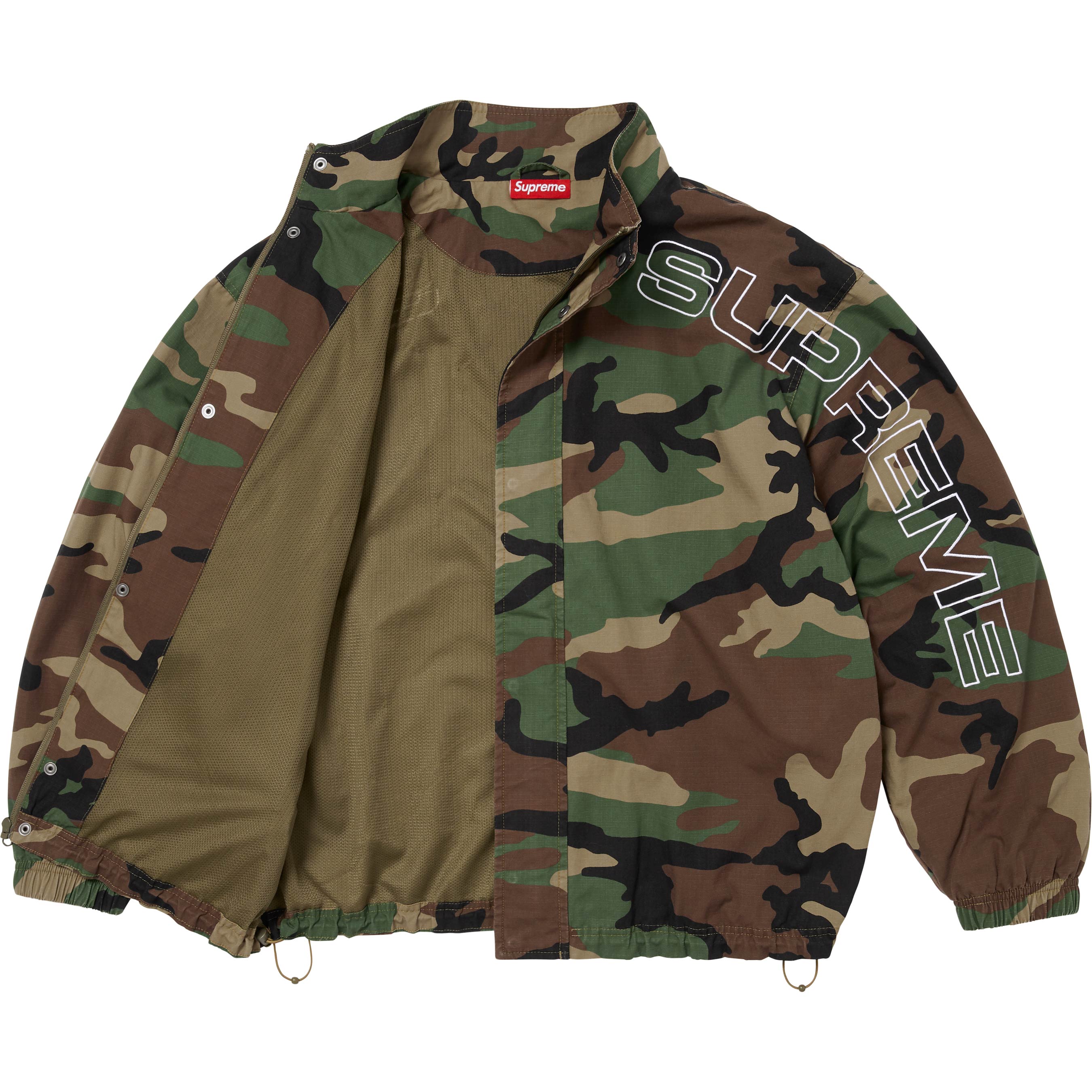 Spellout Embroidered Ripstop Track Jacket
