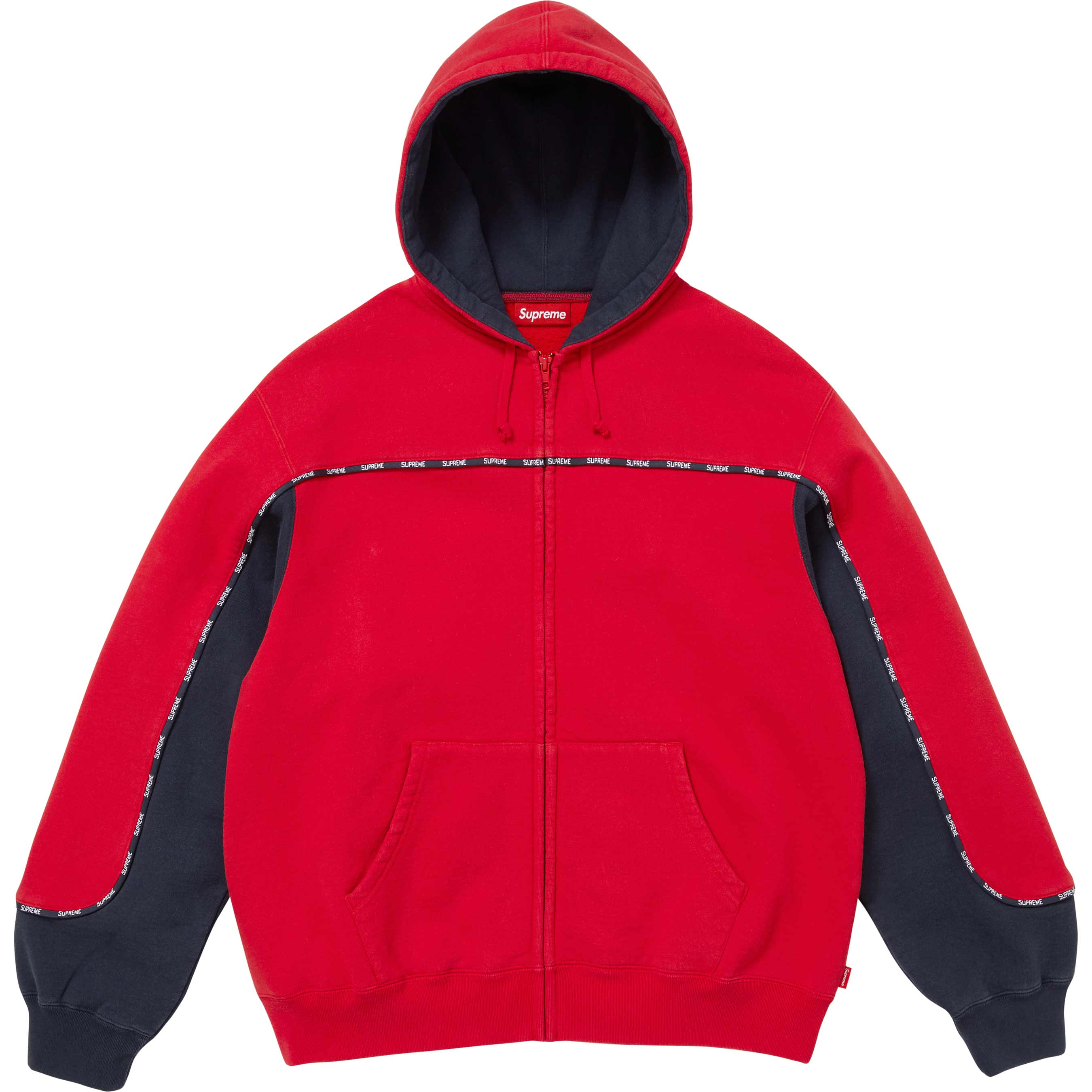 Piping Zip Up Hooded Sweatshirt