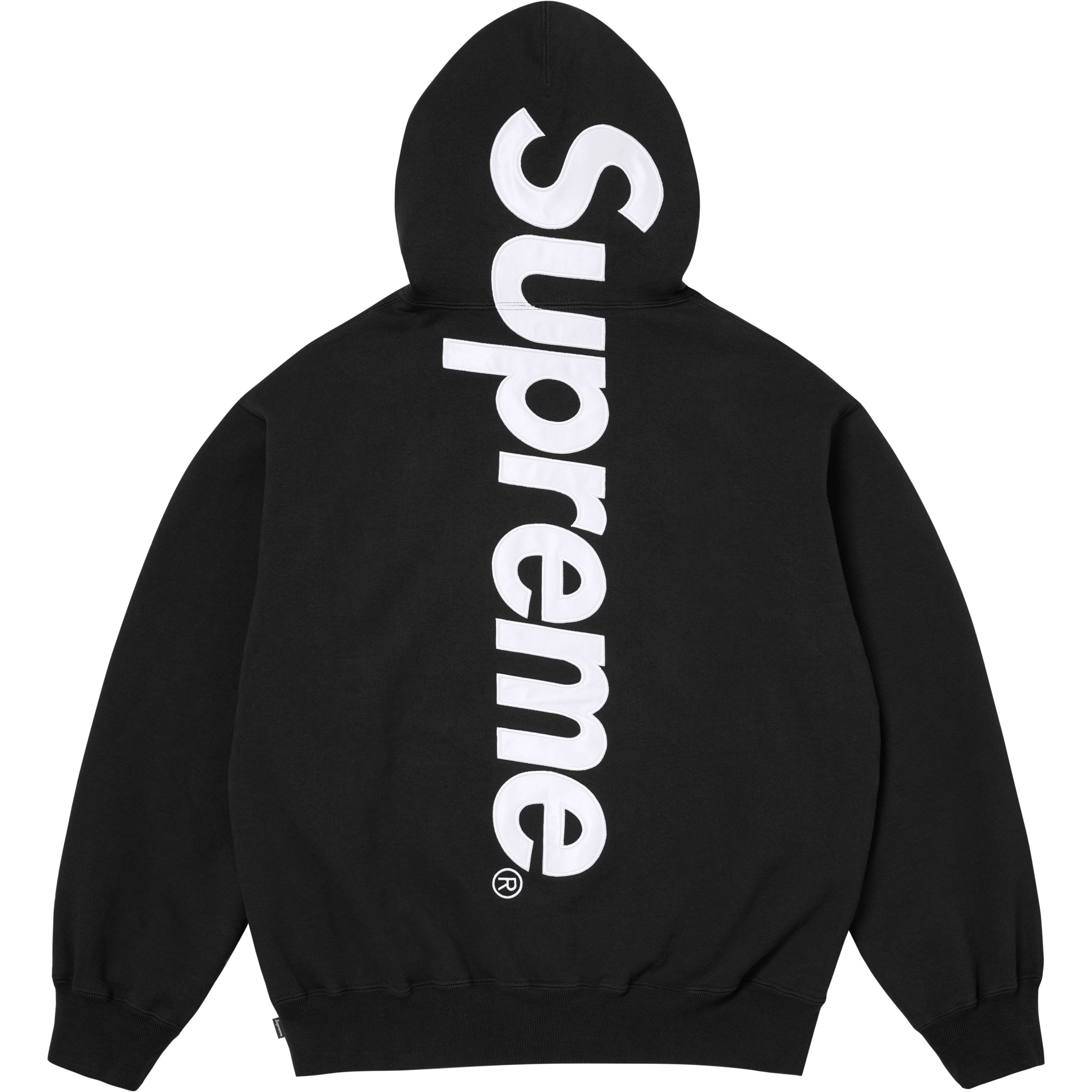 Satin Appliqué Hooded Sweatshirt