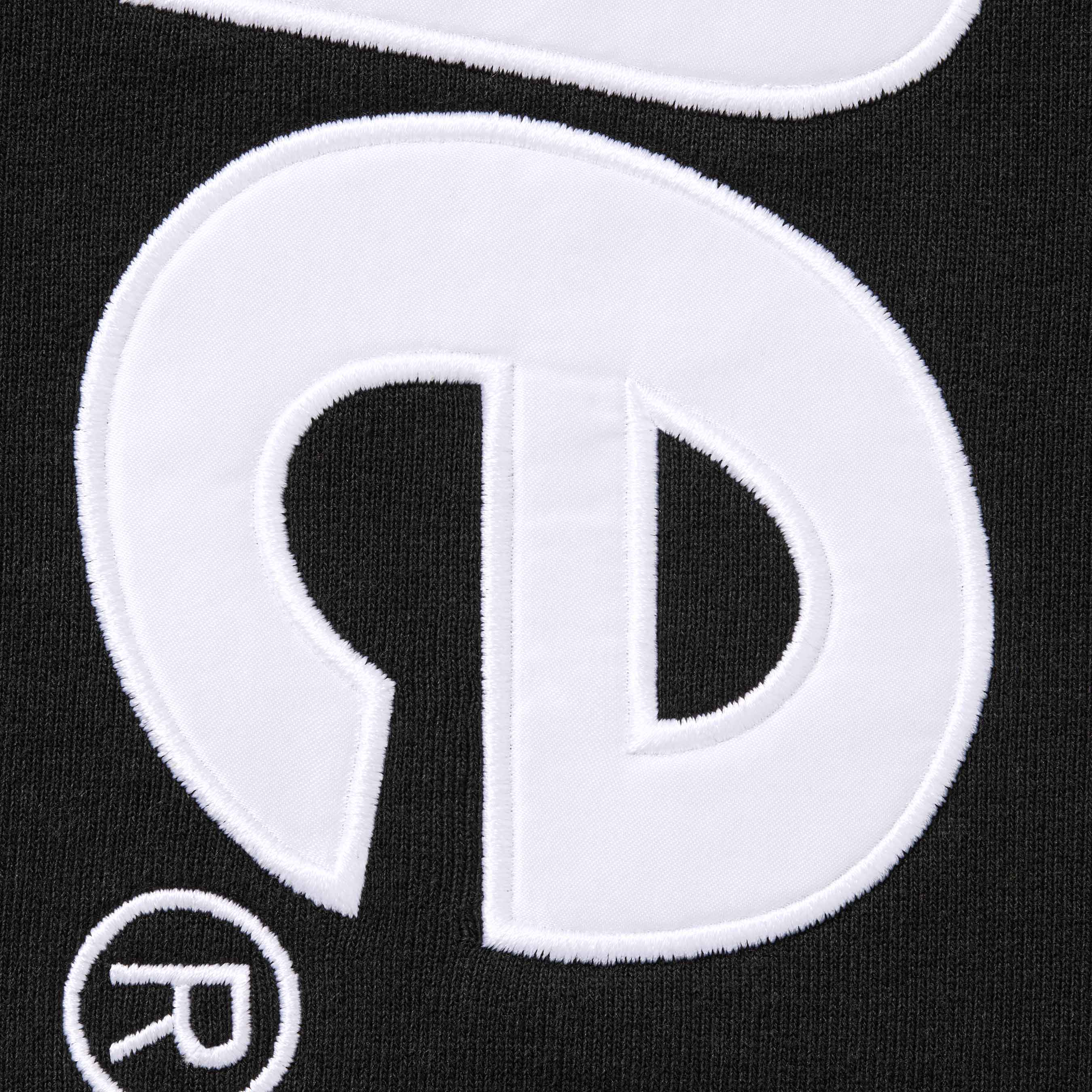 Satin Appliqué Hooded Sweatshirt
