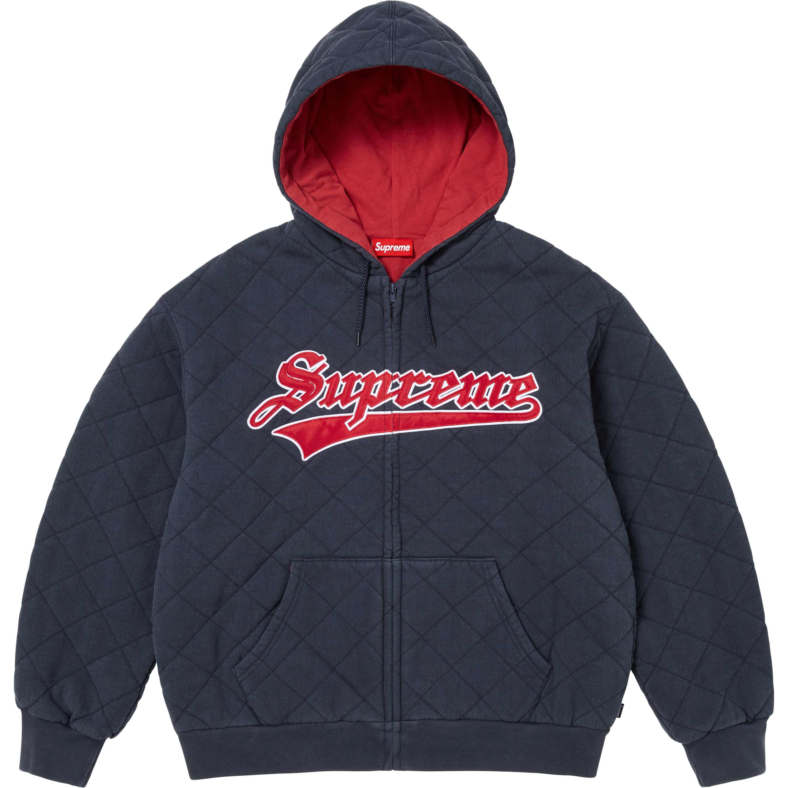 Quilted Zip Up Hooded Sweatshirt