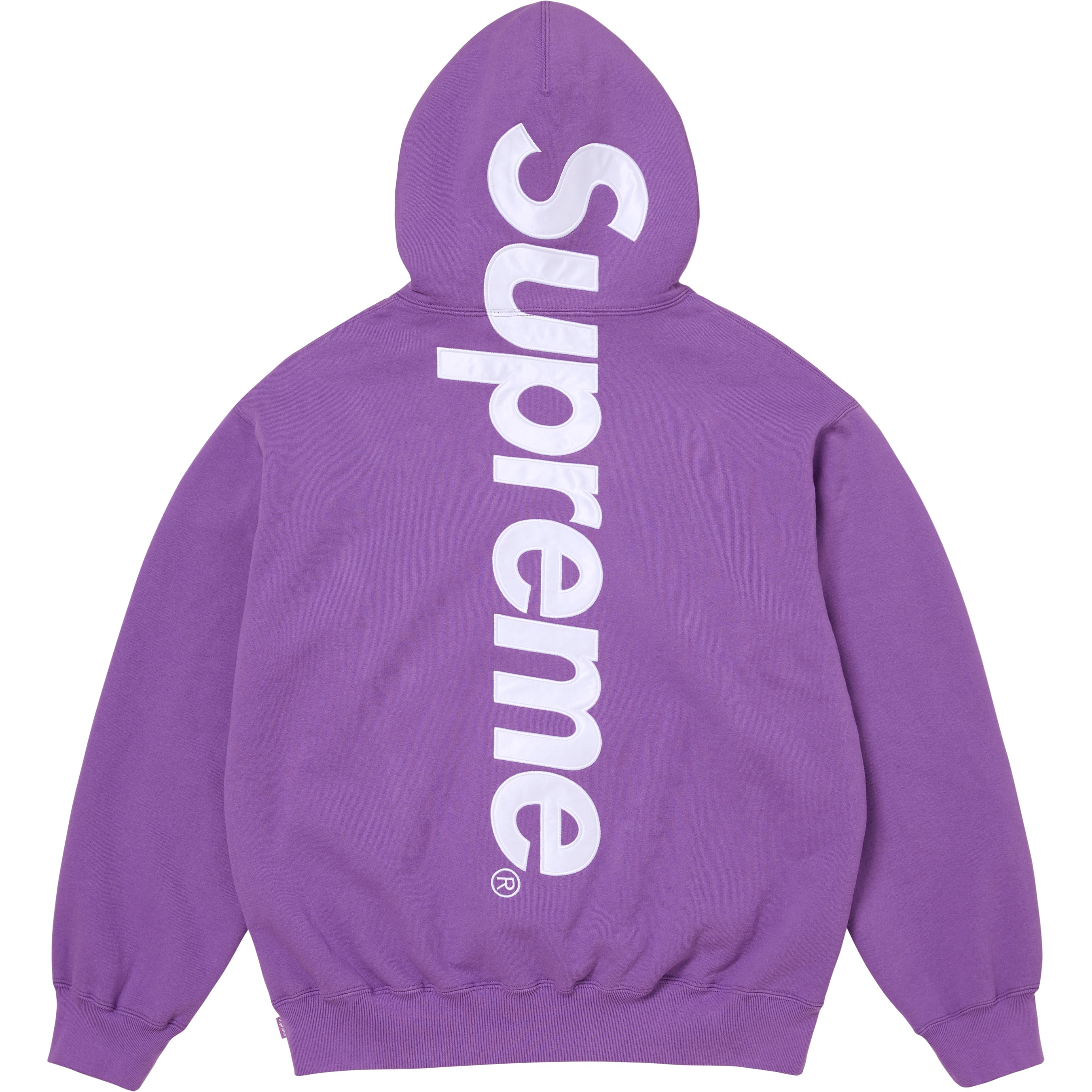 Satin Appliqué Hooded Sweatshirt