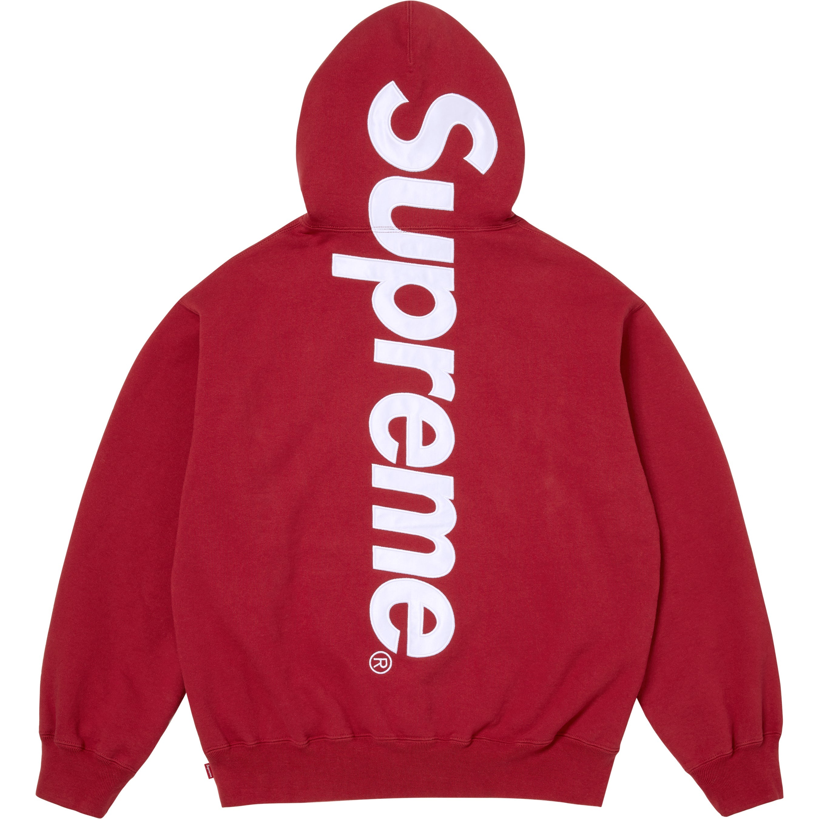 Satin Appliqué Hooded Sweatshirt