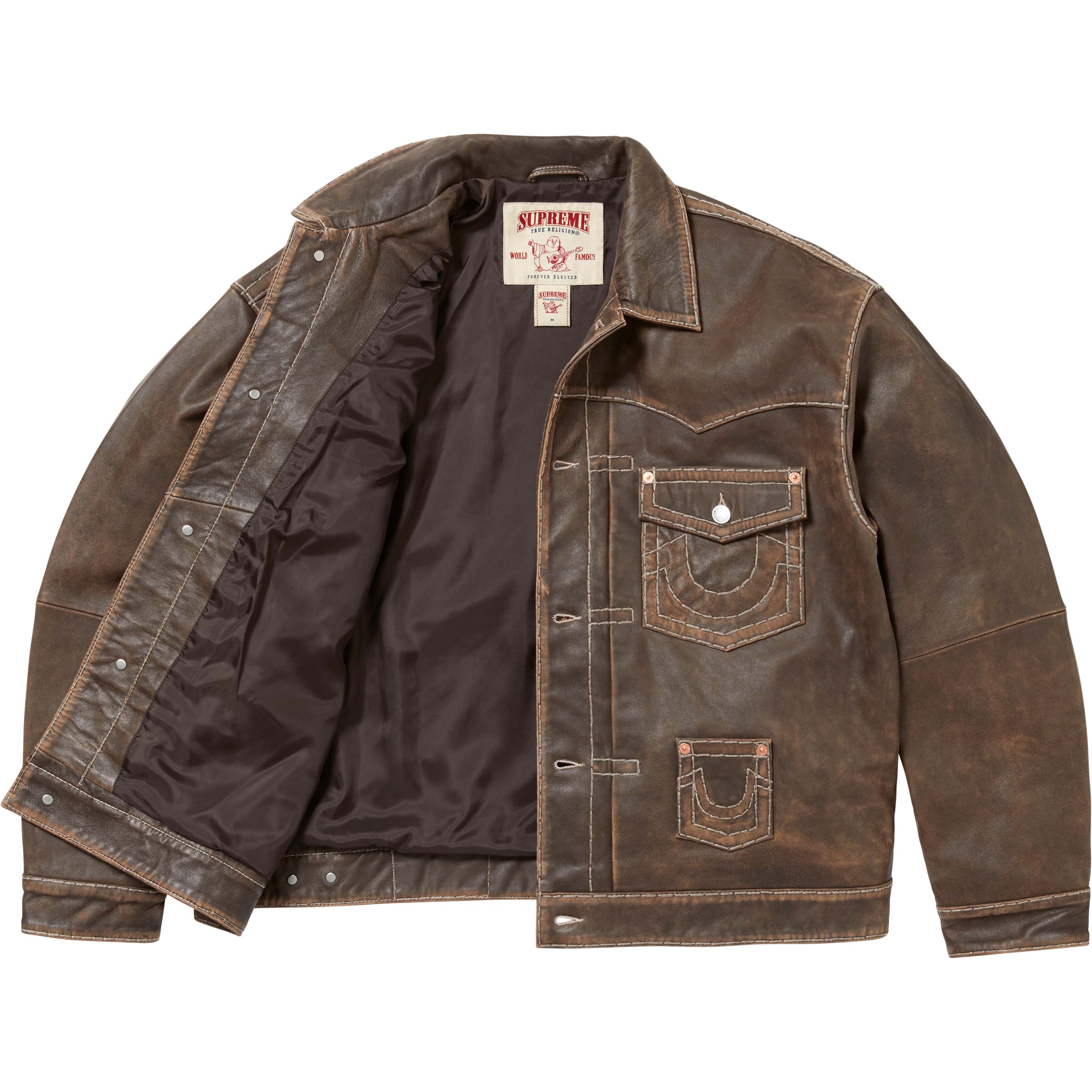 Supreme®/True Religion® Leather Trucker Jacket