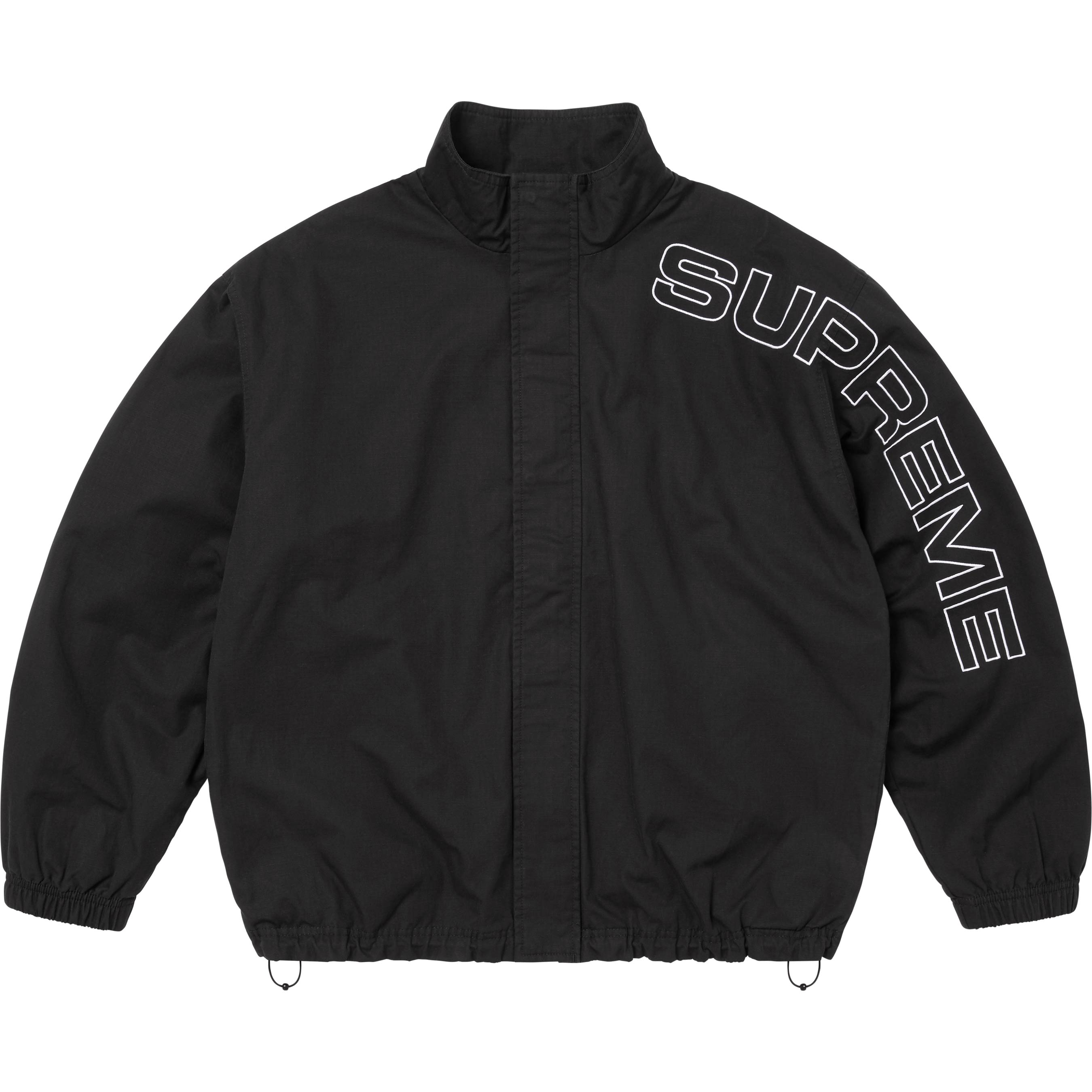 Spellout Embroidered Ripstop Track Jacket