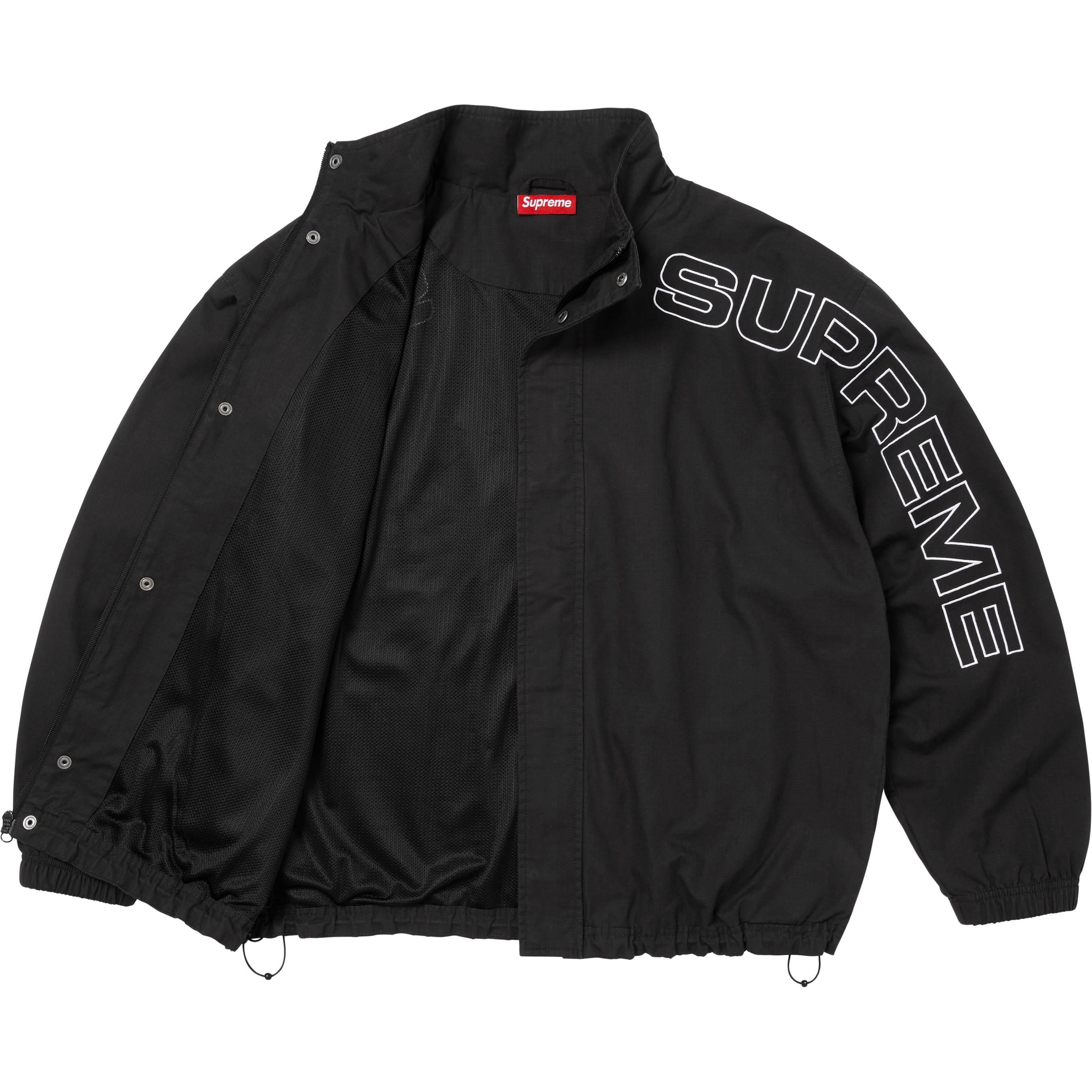 Spellout Embroidered Ripstop Track Jacket