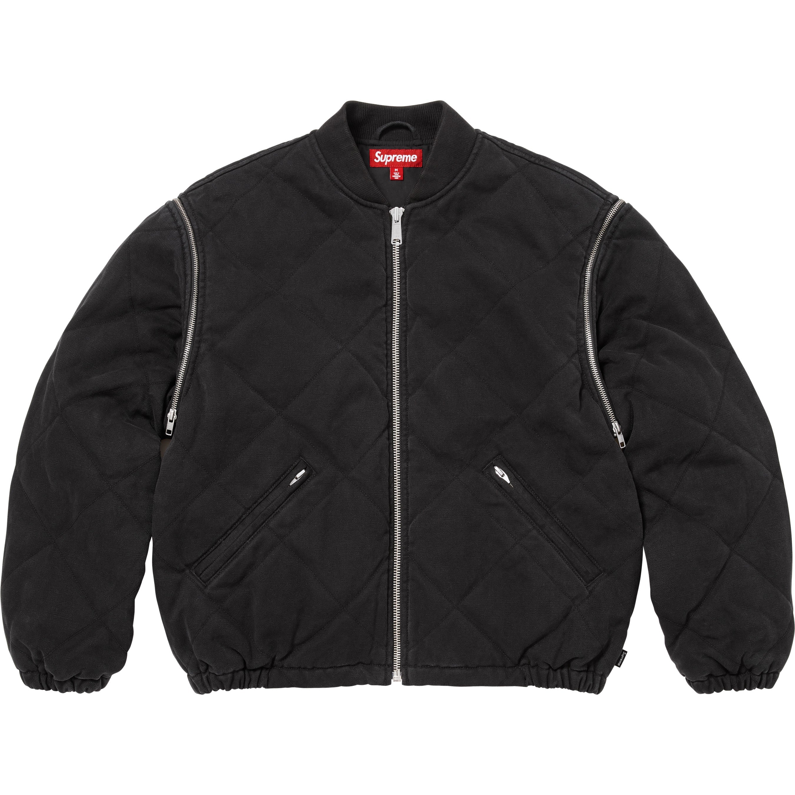 Zip-Off Sleeve Quilted Bomber Jacket