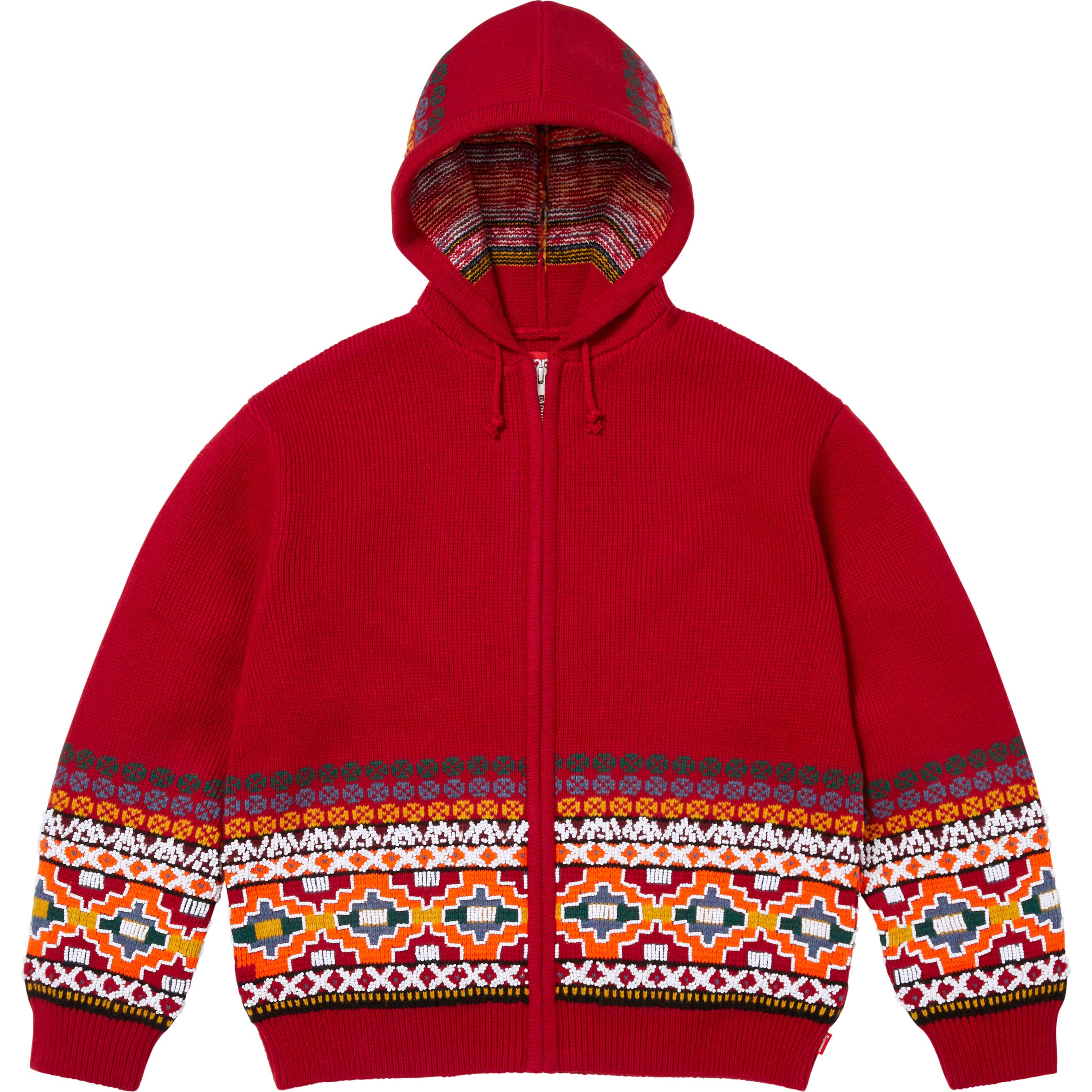 Beaded Zip Up Hooded Sweater