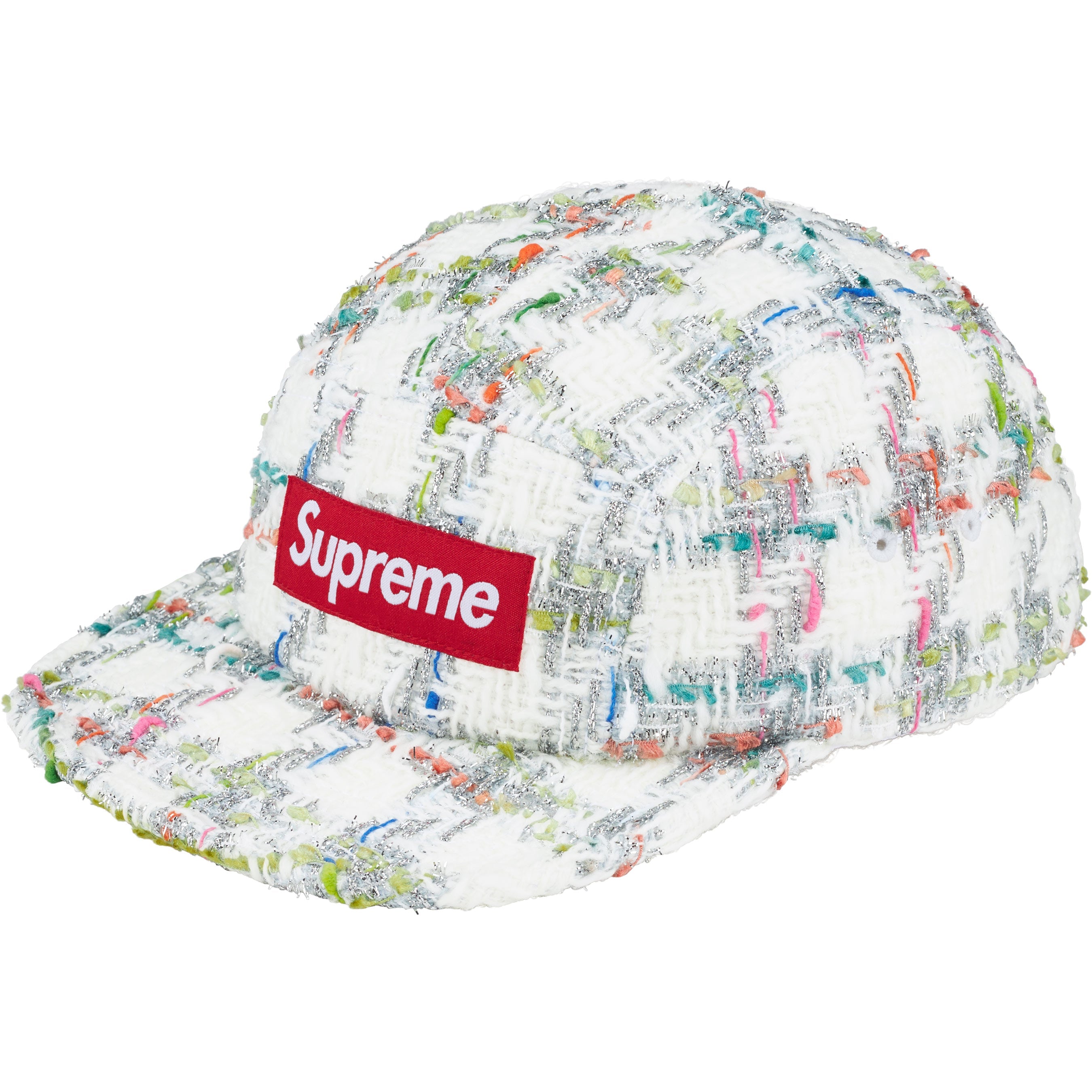 Metallic Bouclé Camp Cap