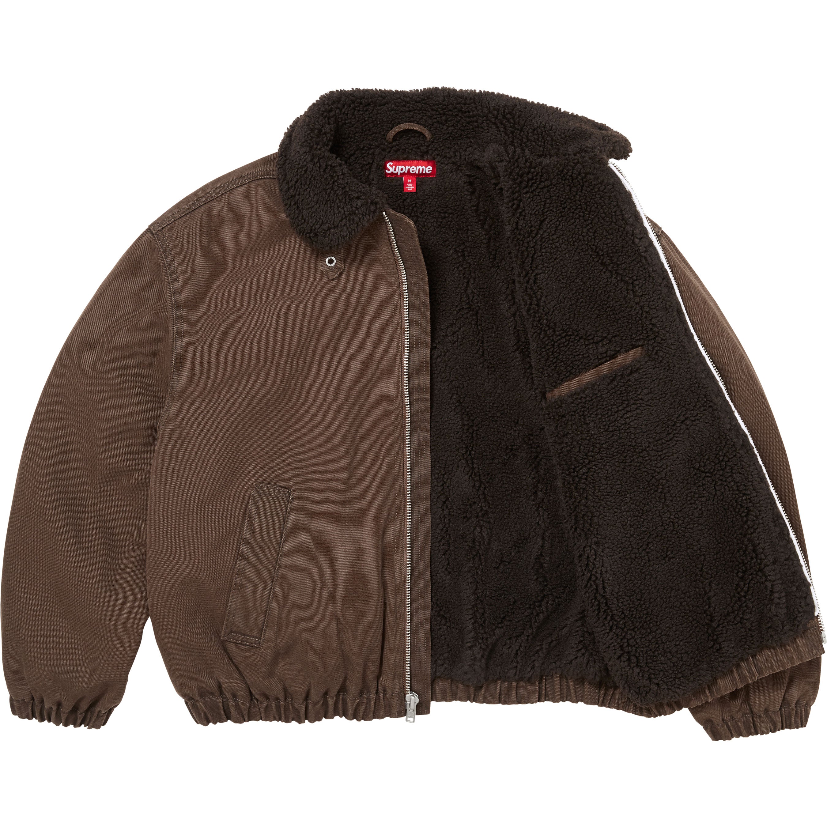 Faux Shearling Lined Bomber Jacket