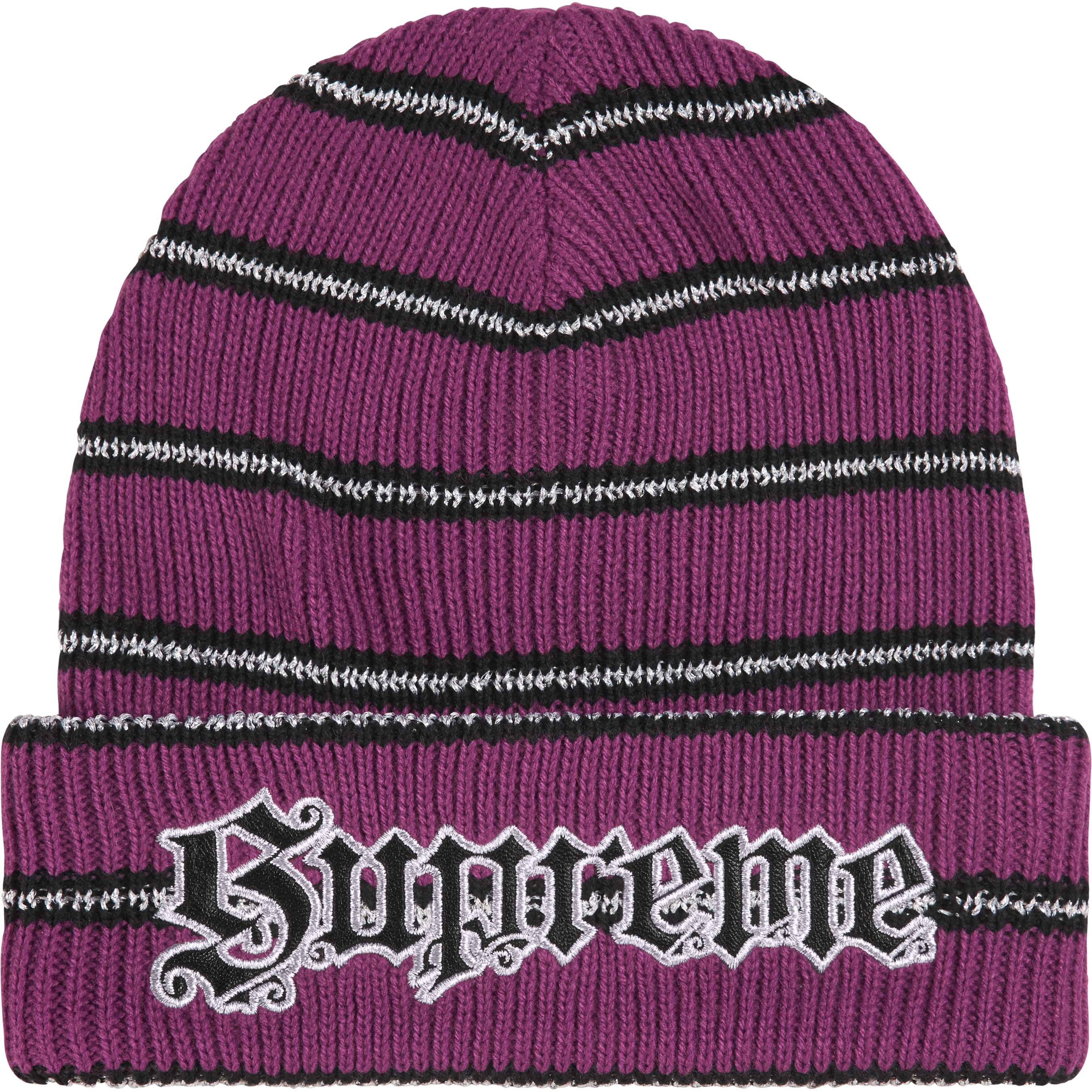 Metallic Stripe Beanie