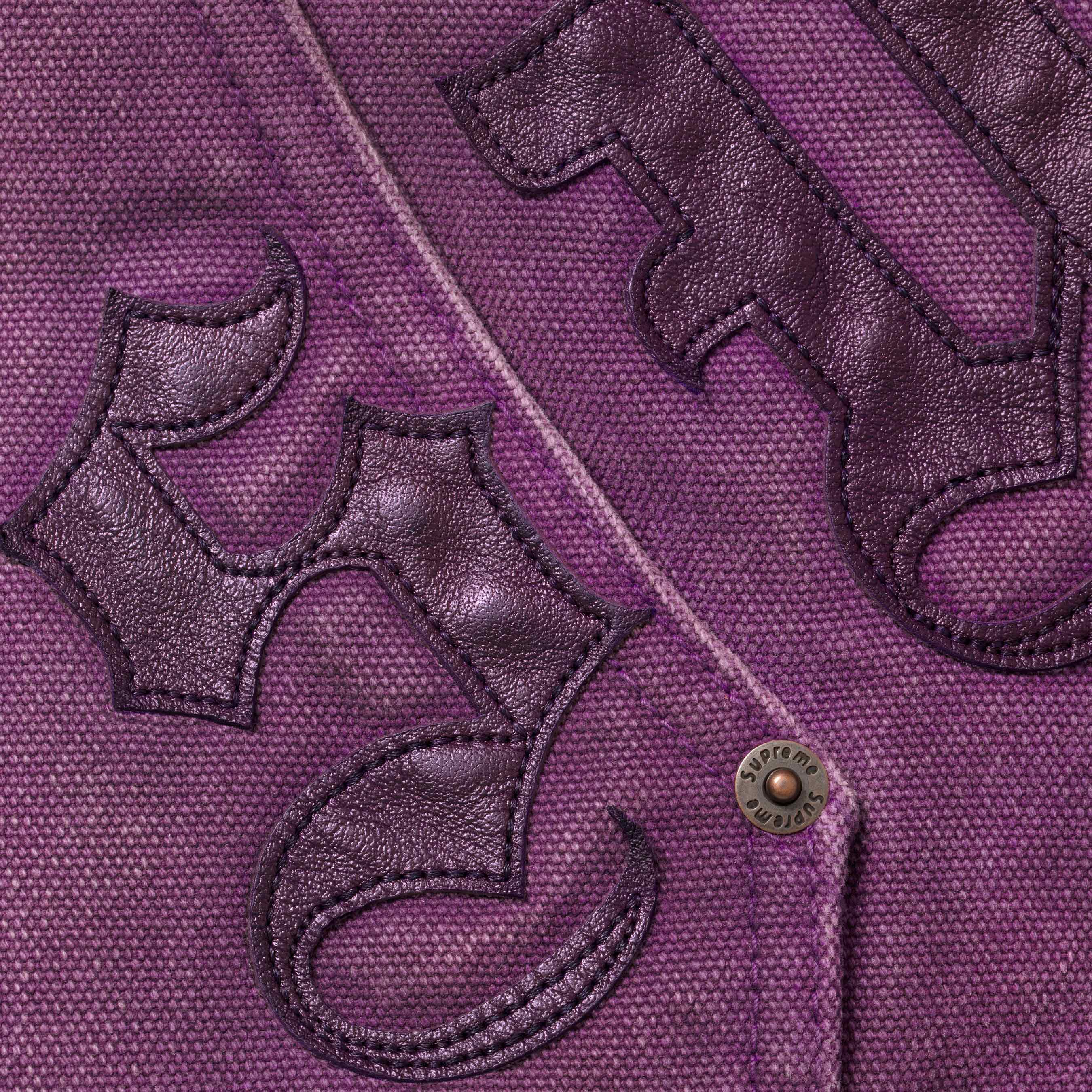 Leather Appliqué Hooded Work Jacket