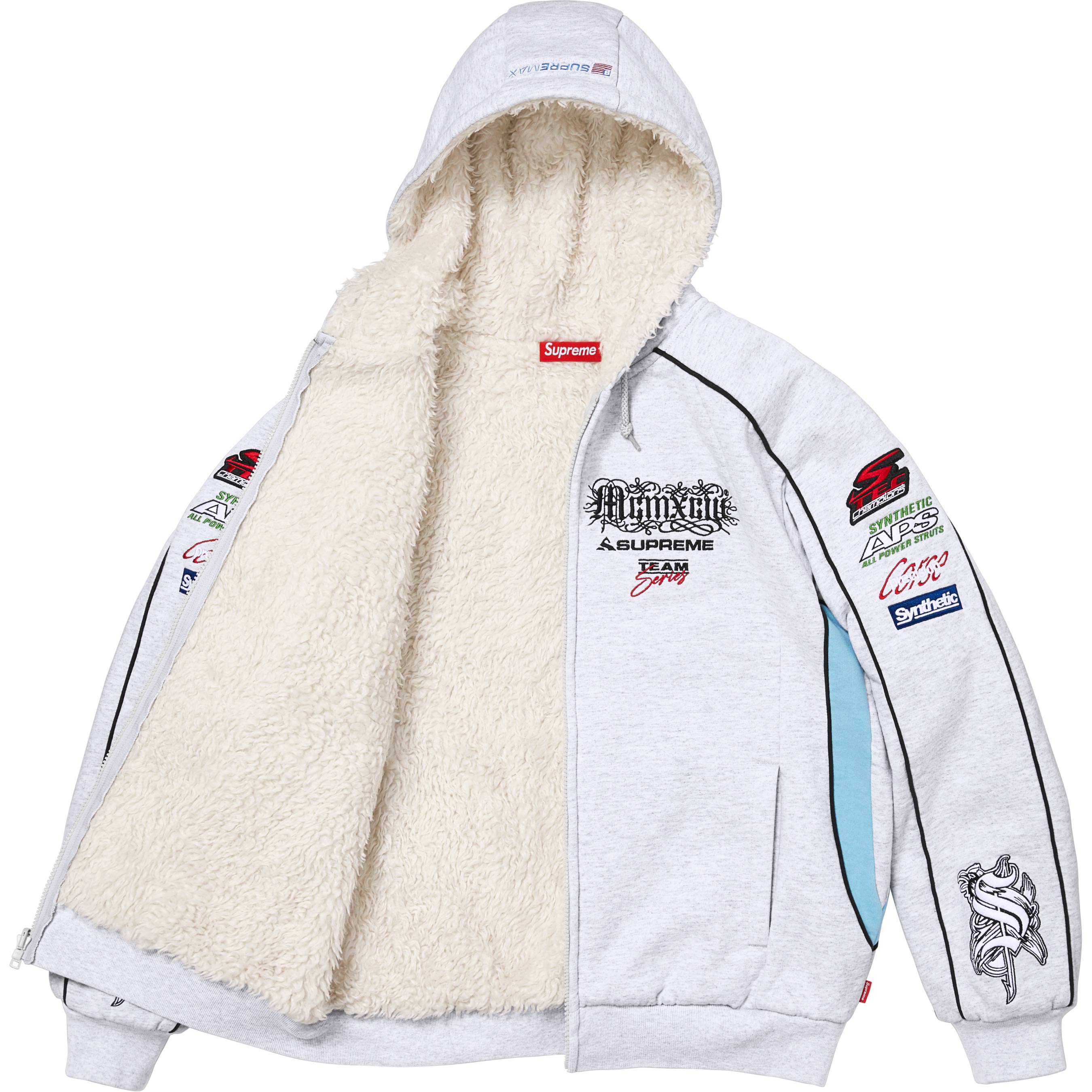 Racing Lined Zip Up Hooded Sweatshirt