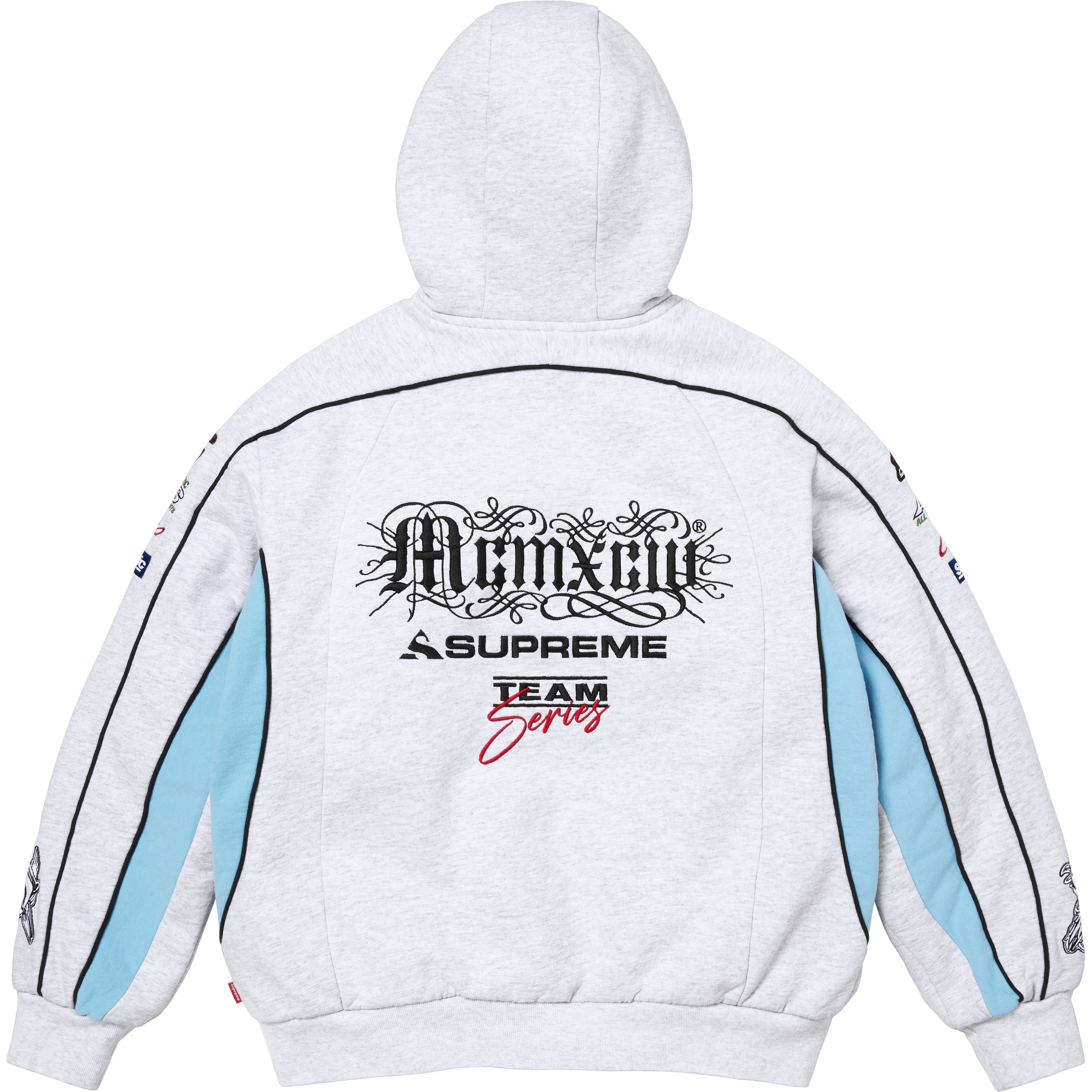 Racing Lined Zip Up Hooded Sweatshirt