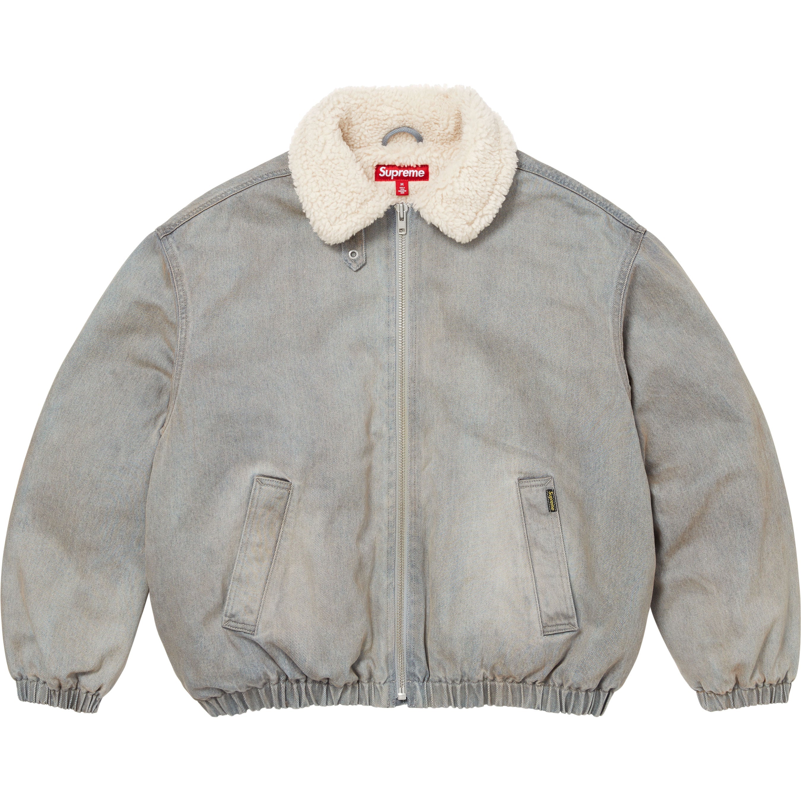 Faux Shearling Lined Bomber Jacket