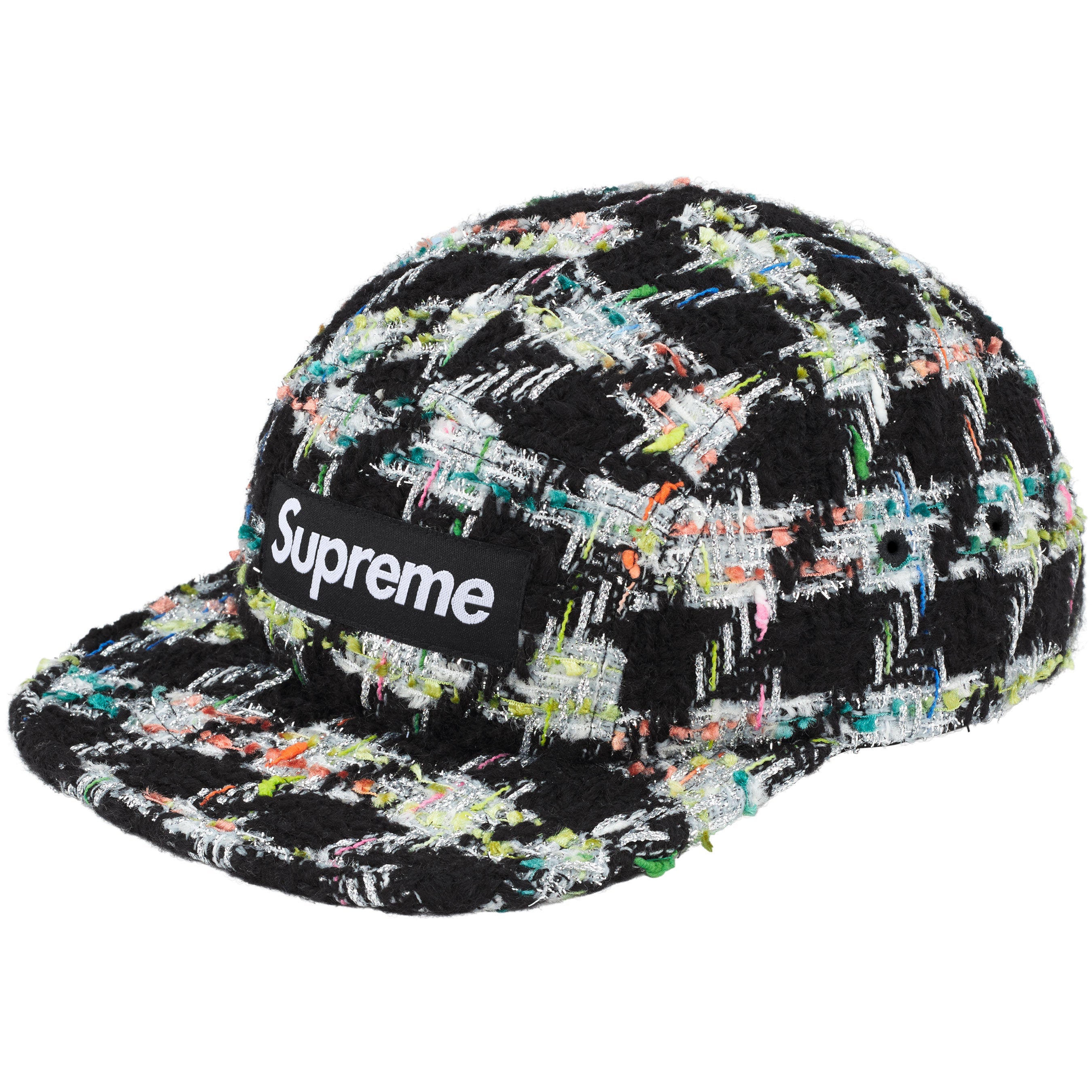 Metallic Bouclé Camp Cap