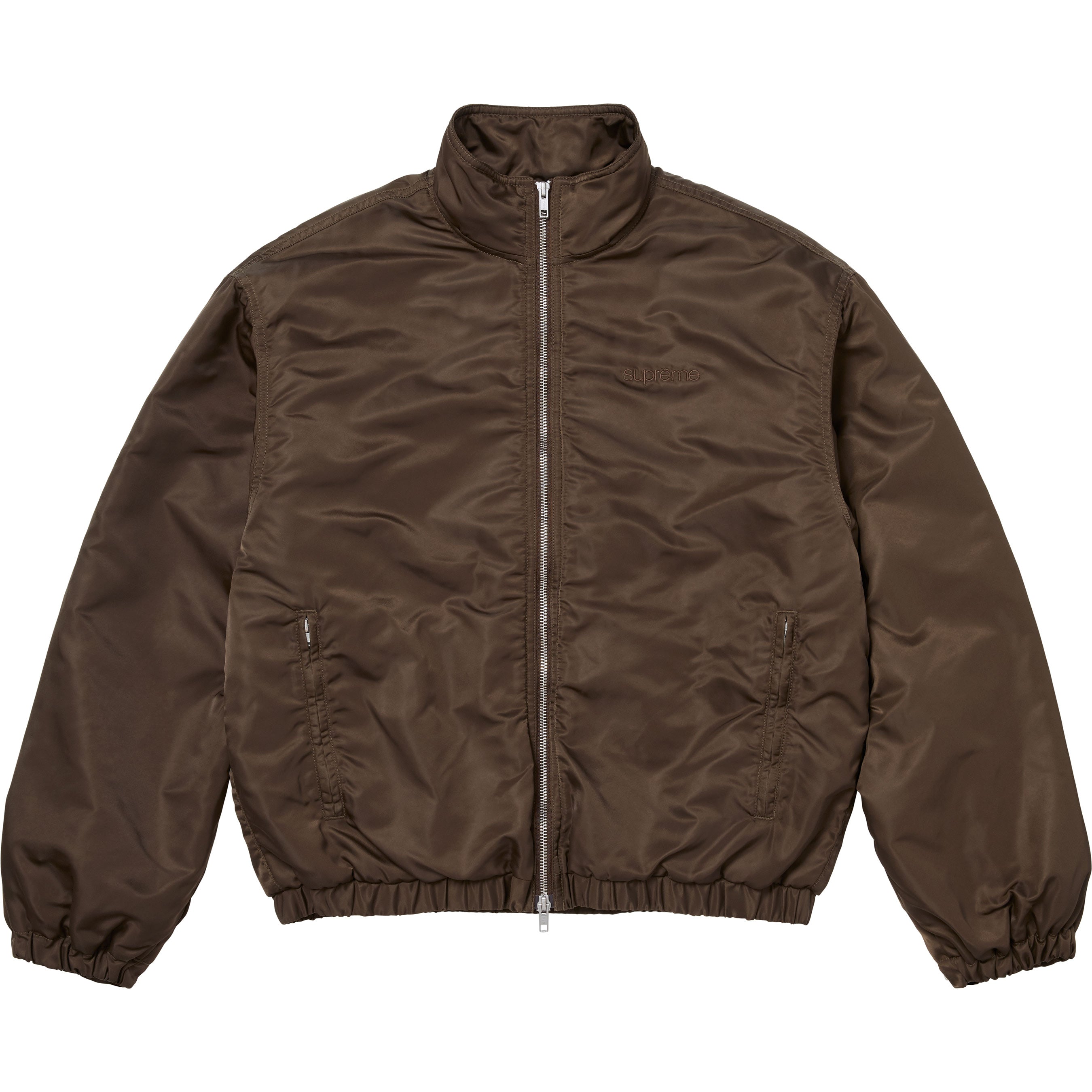 Stand Collar Lined Nylon Jacket
